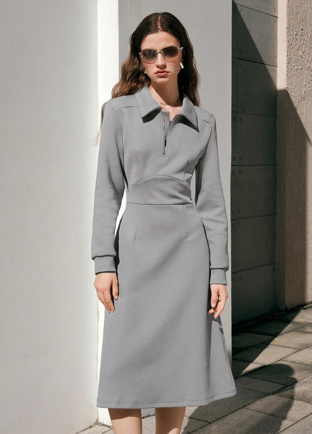 Сіра кежуал сукня SHEIN однотонна