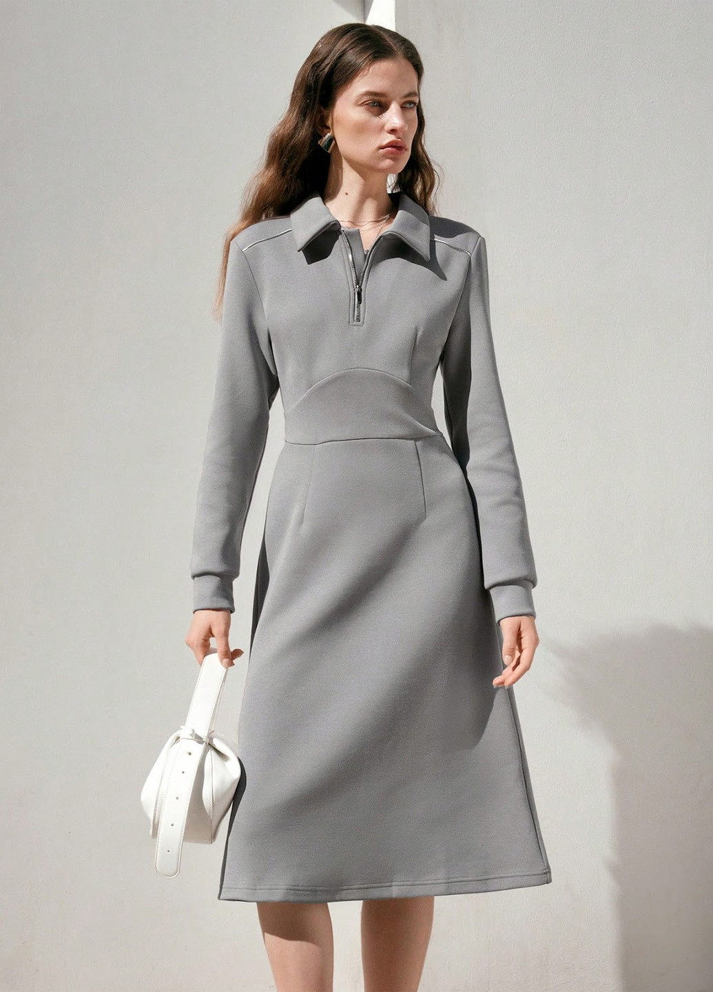 Сіра кежуал сукня SHEIN однотонна