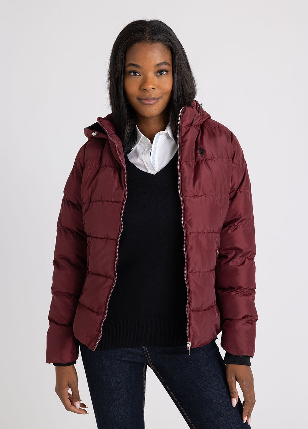 Бордовая демисезонная куртка U.S. Polo Assn.