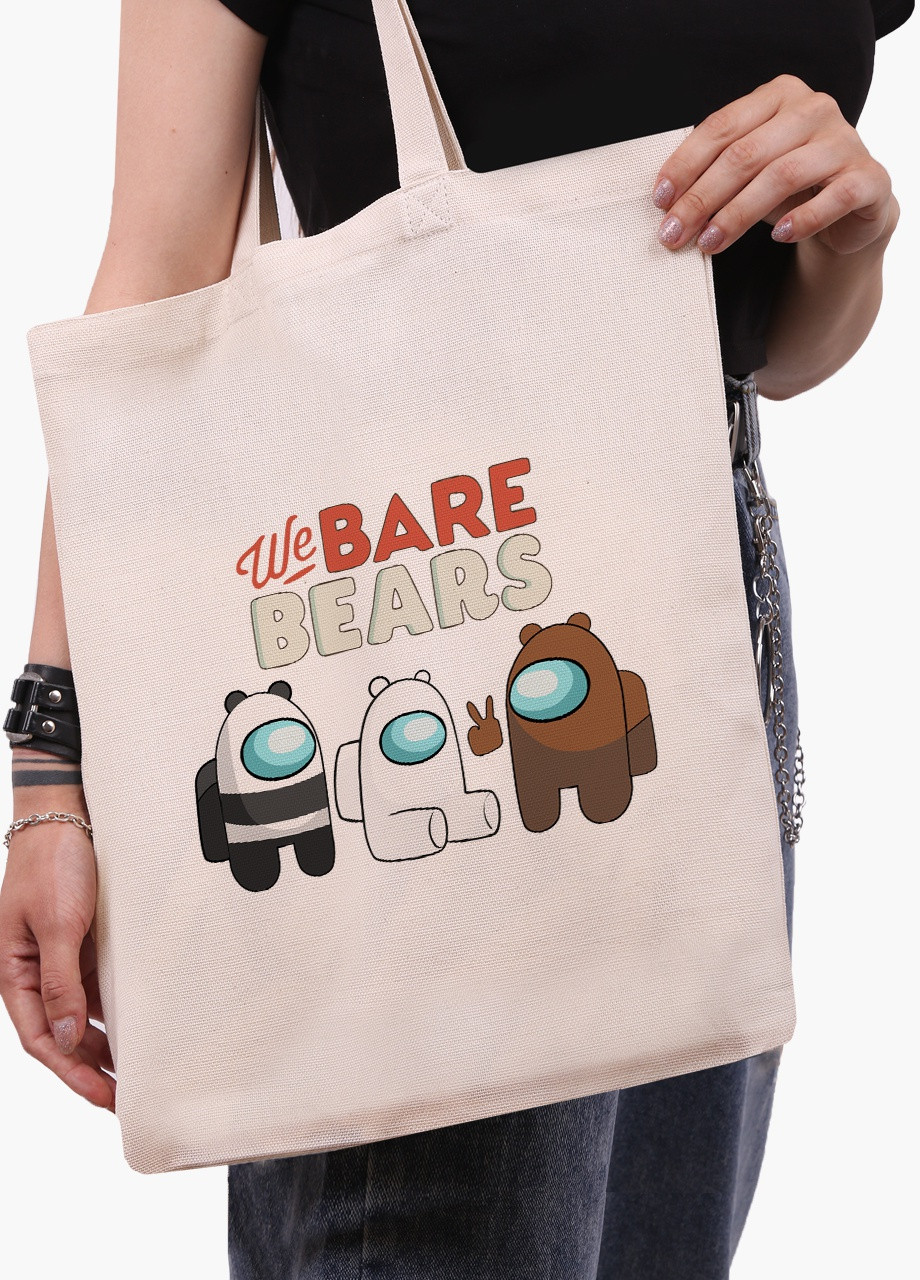 Эко сумка шоппер белая Вся правда о медведях (We Bare Bears) (9227-2668-WT-1) экосумка шопер 41*35 см MobiPrint (216642104)