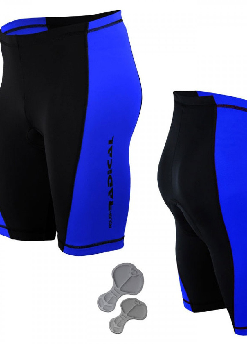 Велошорти, велотруси з памперсом Racer Pro чорний/синій (racer-pro-blue) Radical логотипи комбіновані спортивні поліестер