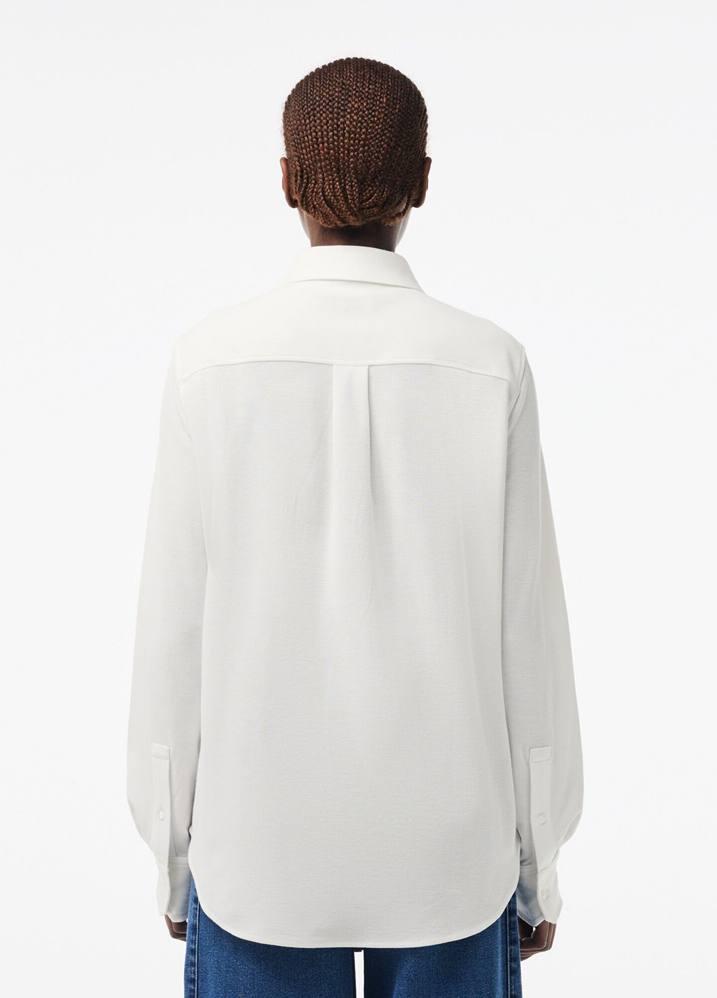 Белая кэжуал рубашка однотонная Lacoste