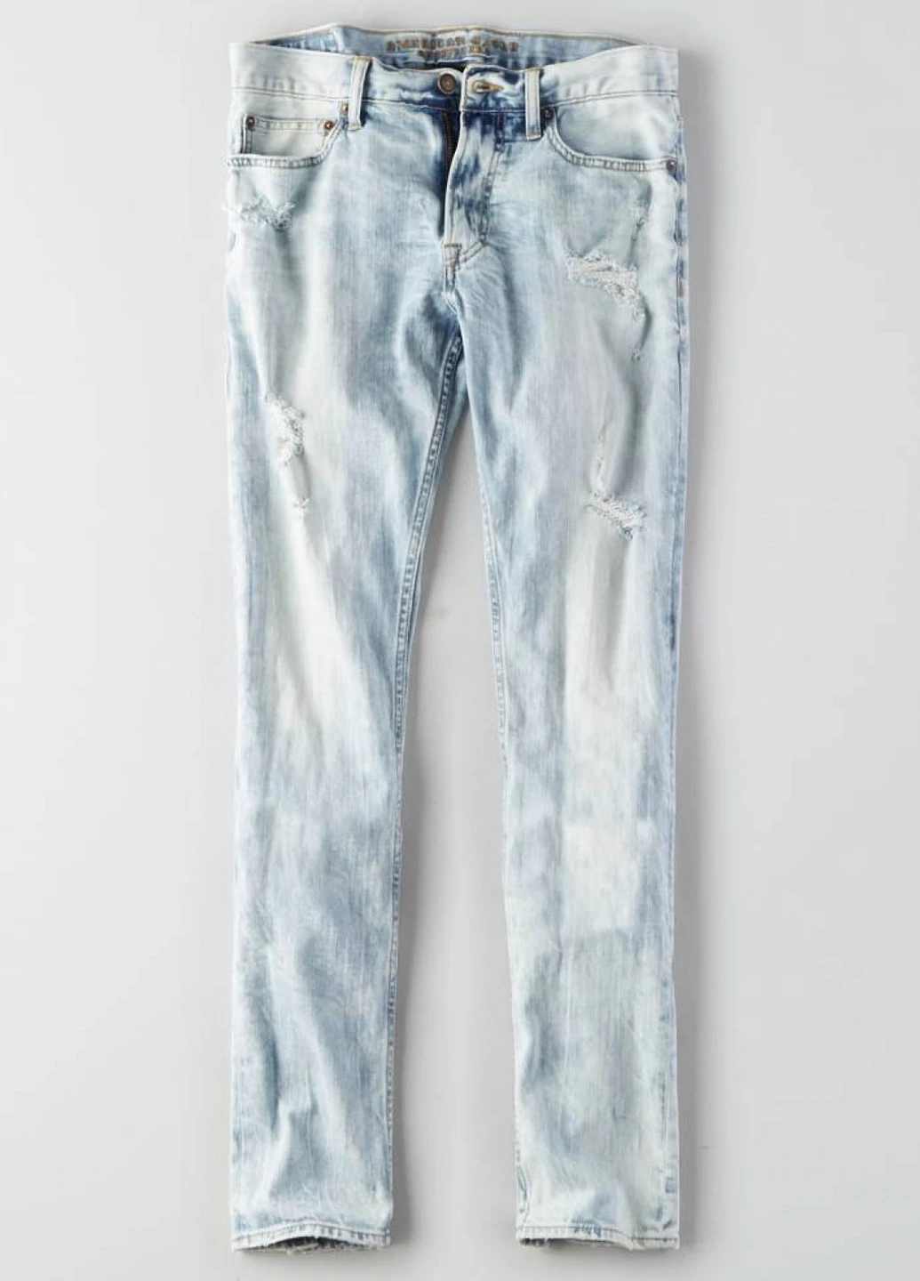 Голубые демисезонные прямые джинсы American Eagle