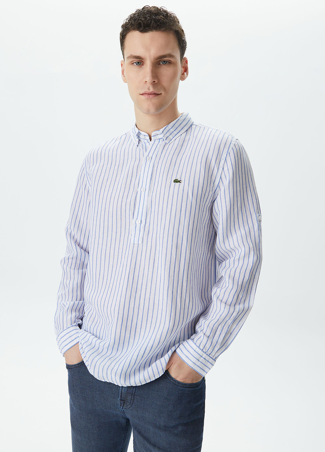 Цветная кэжуал рубашка в полоску Lacoste