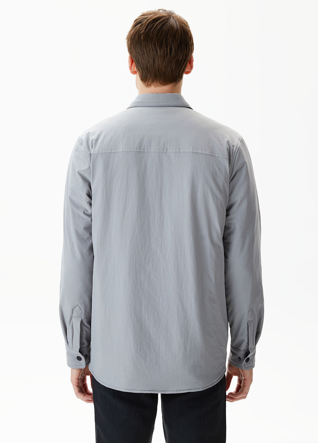 Серая кэжуал рубашка с надписями Lacoste