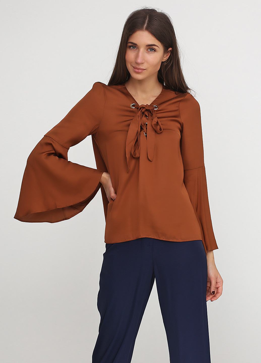 Светло-коричневая блуза Uterque