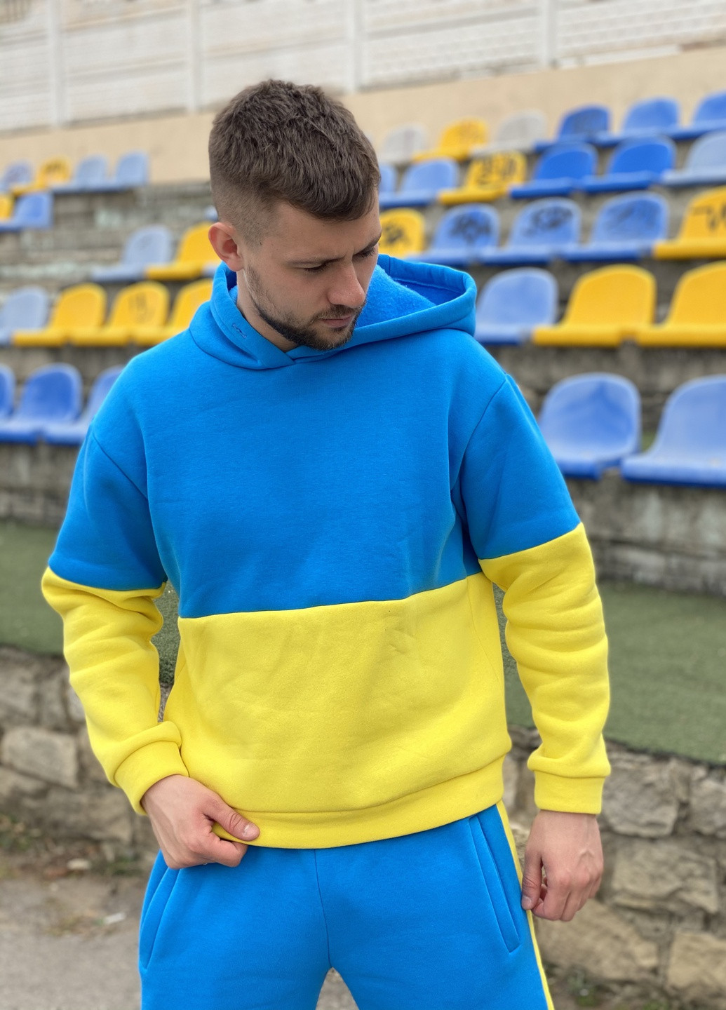 Сине-желтый демисезонный спортивный костюм в цвет флага украины желто-синий GENTLEMEN