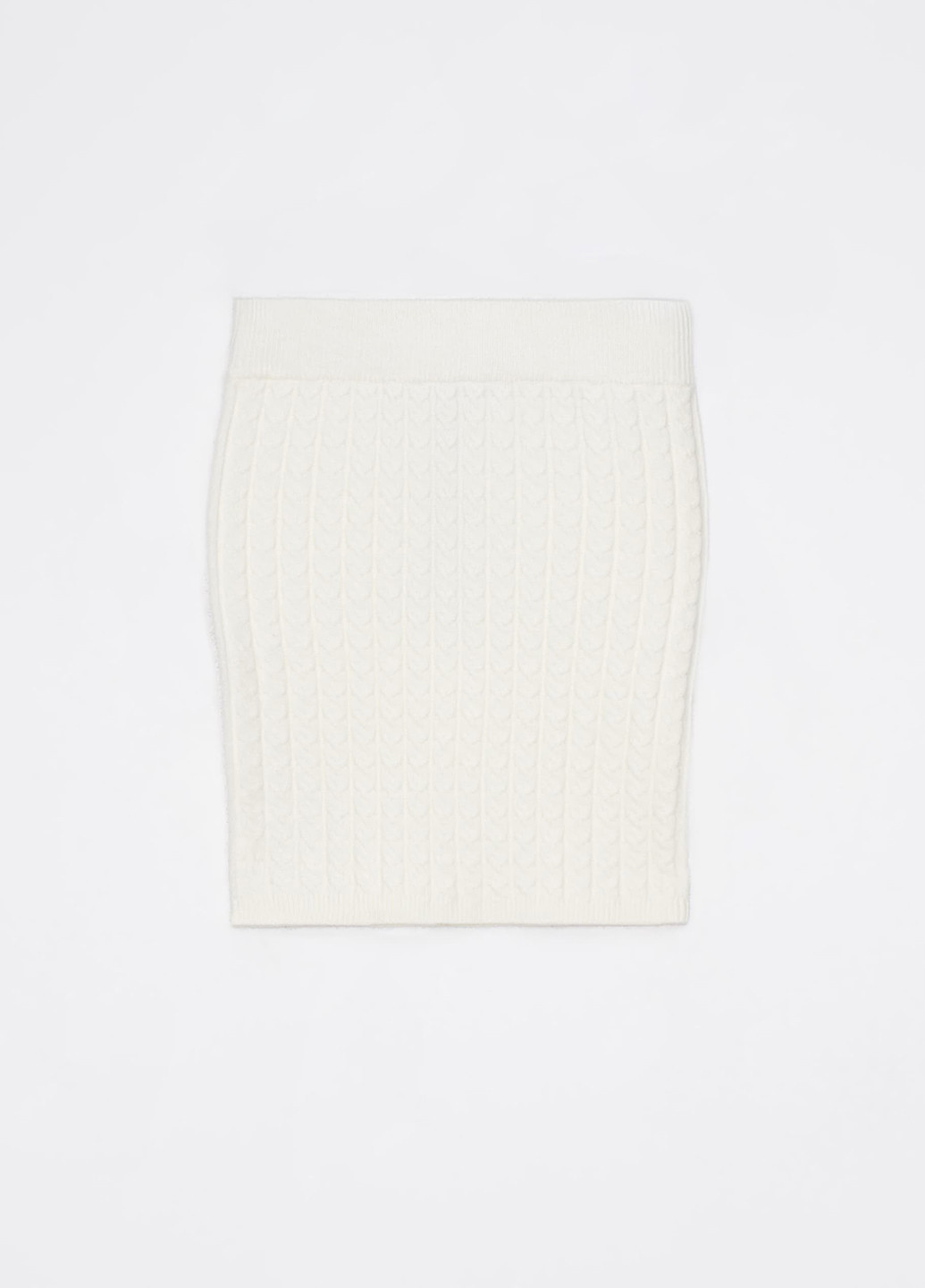 Молочная кэжуал однотонная юбка Mohito