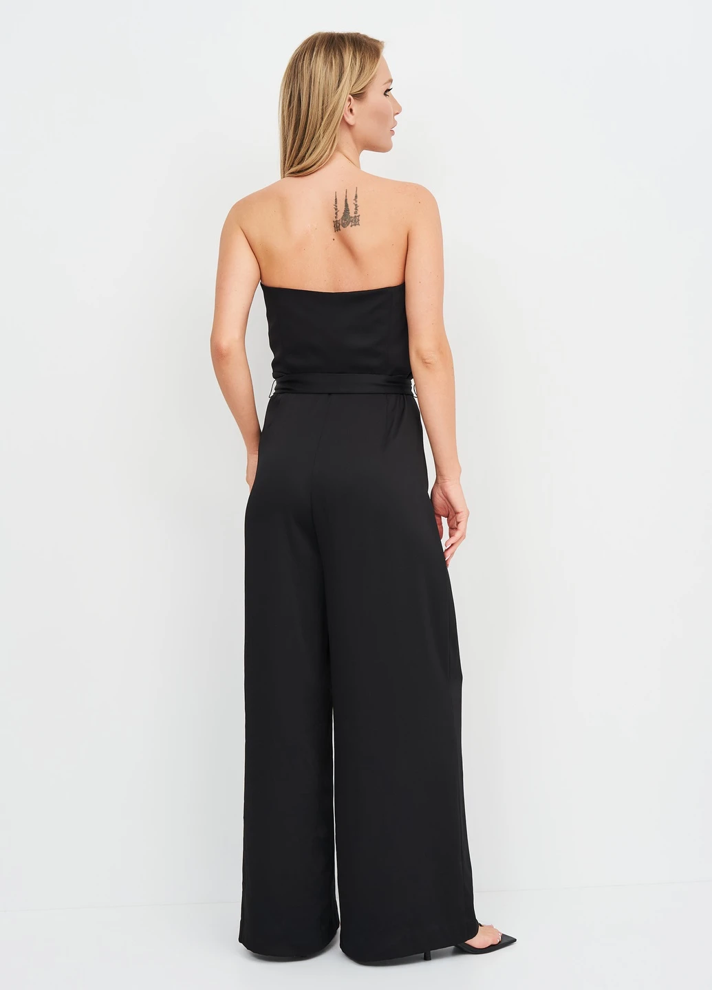 Комбинезон H&M однотонный чёрный вечерний