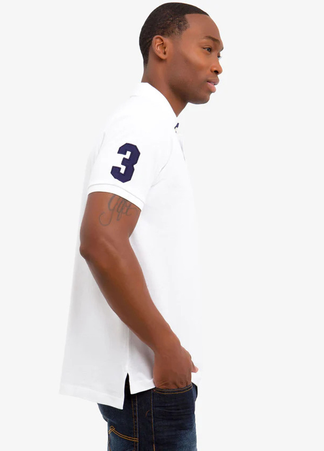 Белая футболка-поло для мужчин U.S. Polo Assn. однотонная