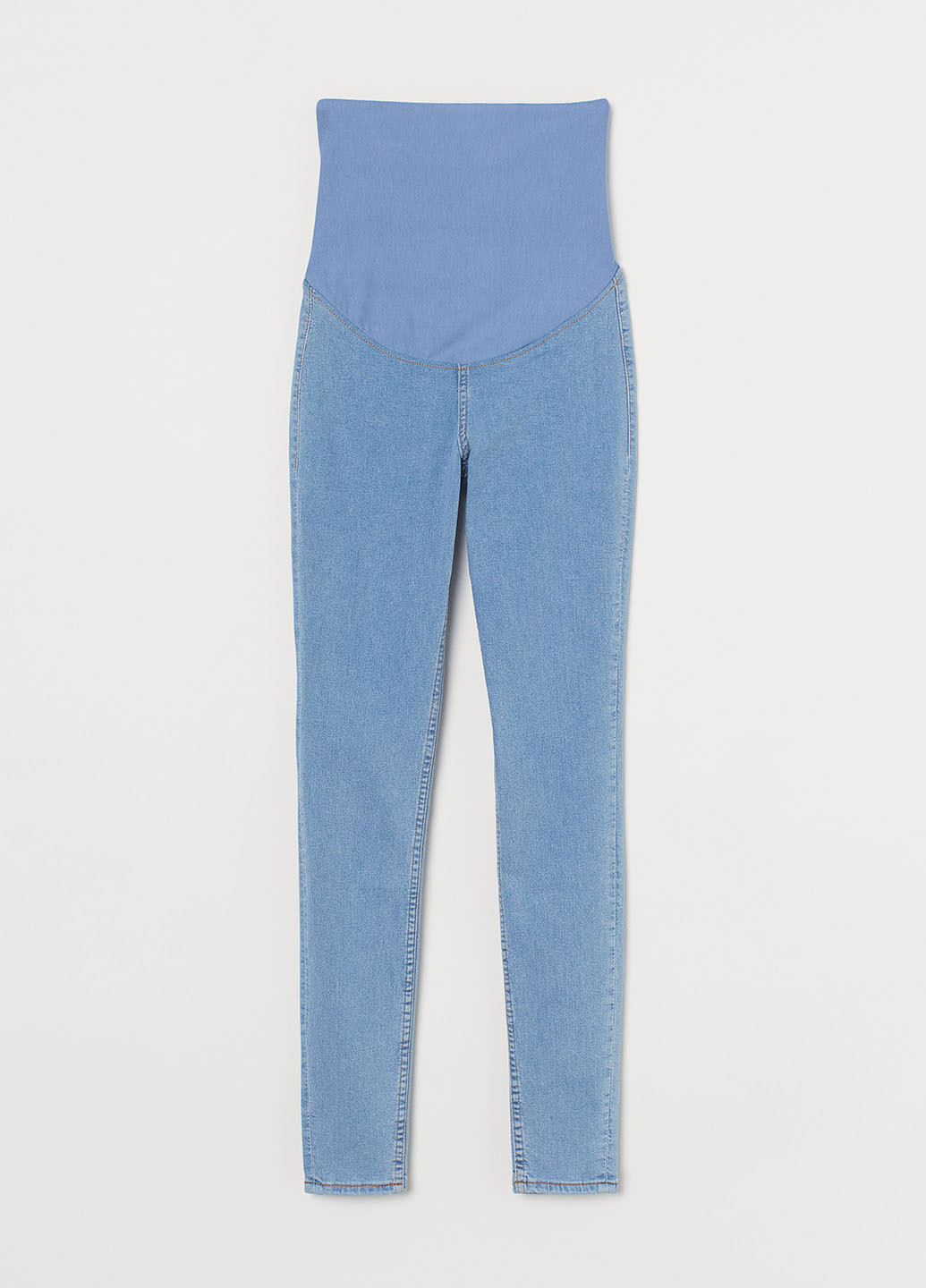 Джинси для вагітних H&M завужені однотонні світло блакитні джинсові бавовна