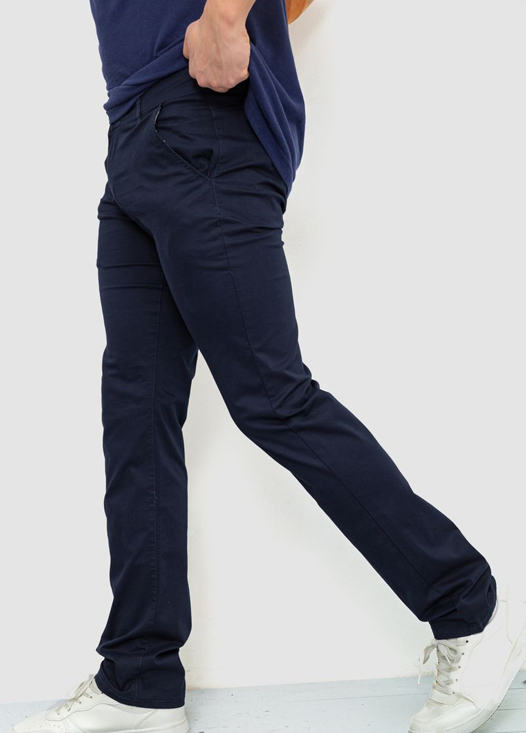 Темно-синие кэжуал демисезонные прямые, чиносы брюки Ager