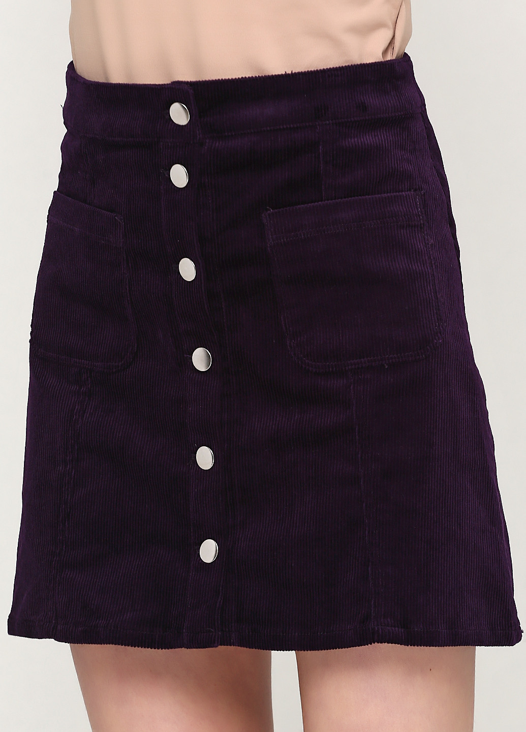 Фиолетовая кэжуал однотонная юбка H&M а-силуэта (трапеция)