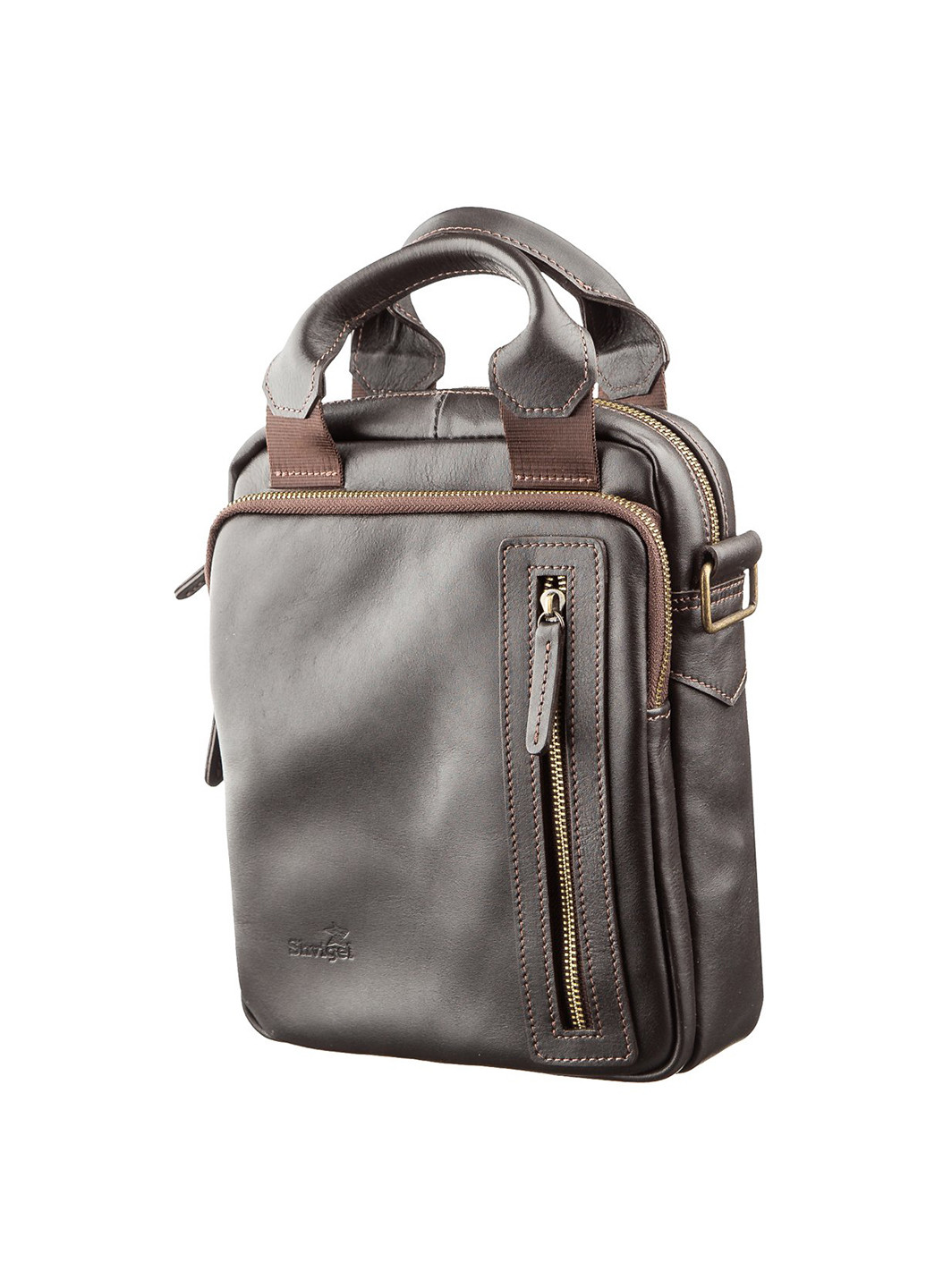 Мужская кожаная сумка 21,5х25х8 см Shvigel (252126926)