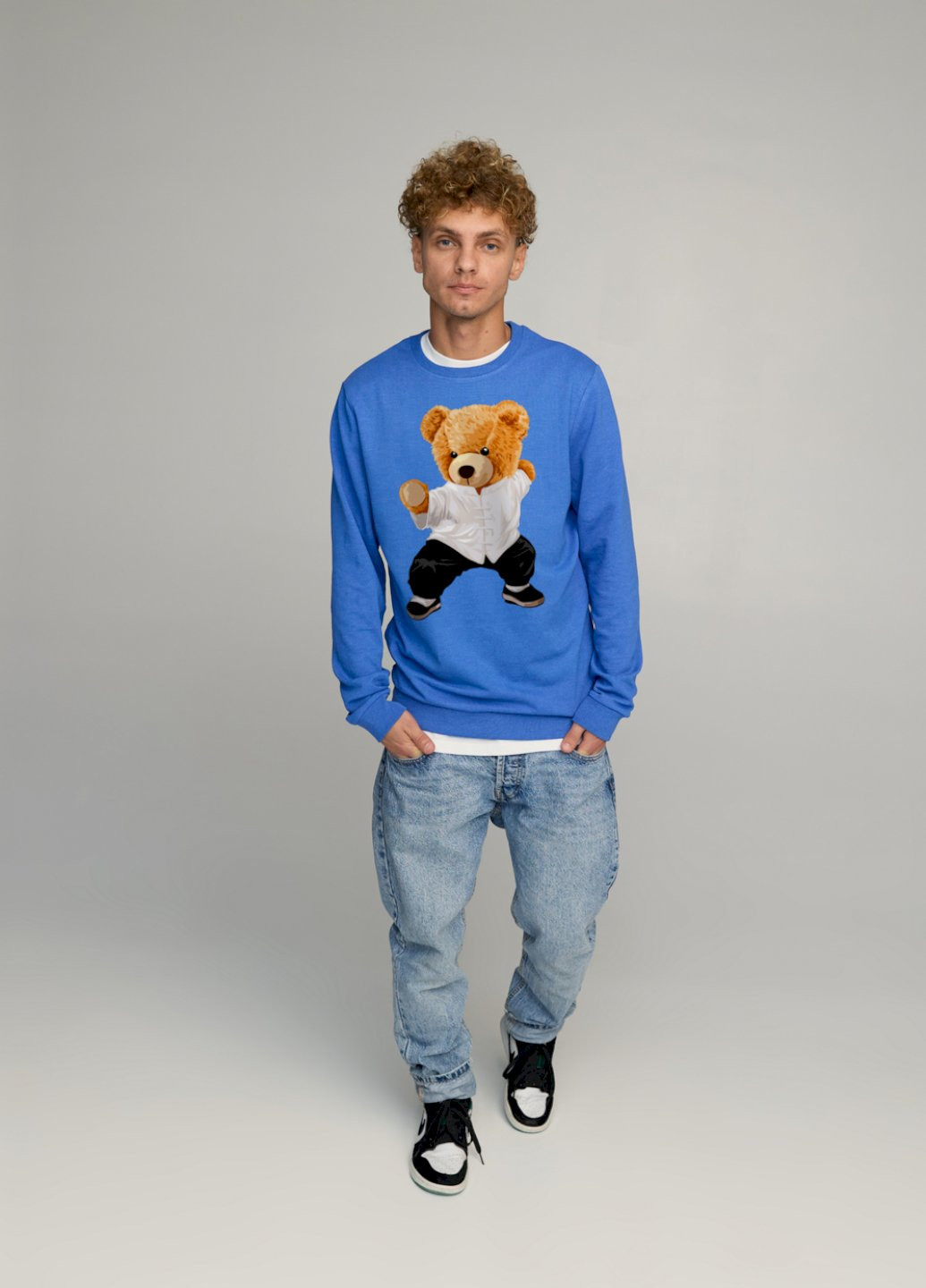 Блакитний світшот чоловічий basic /no flis/ YAPPI (252386530)