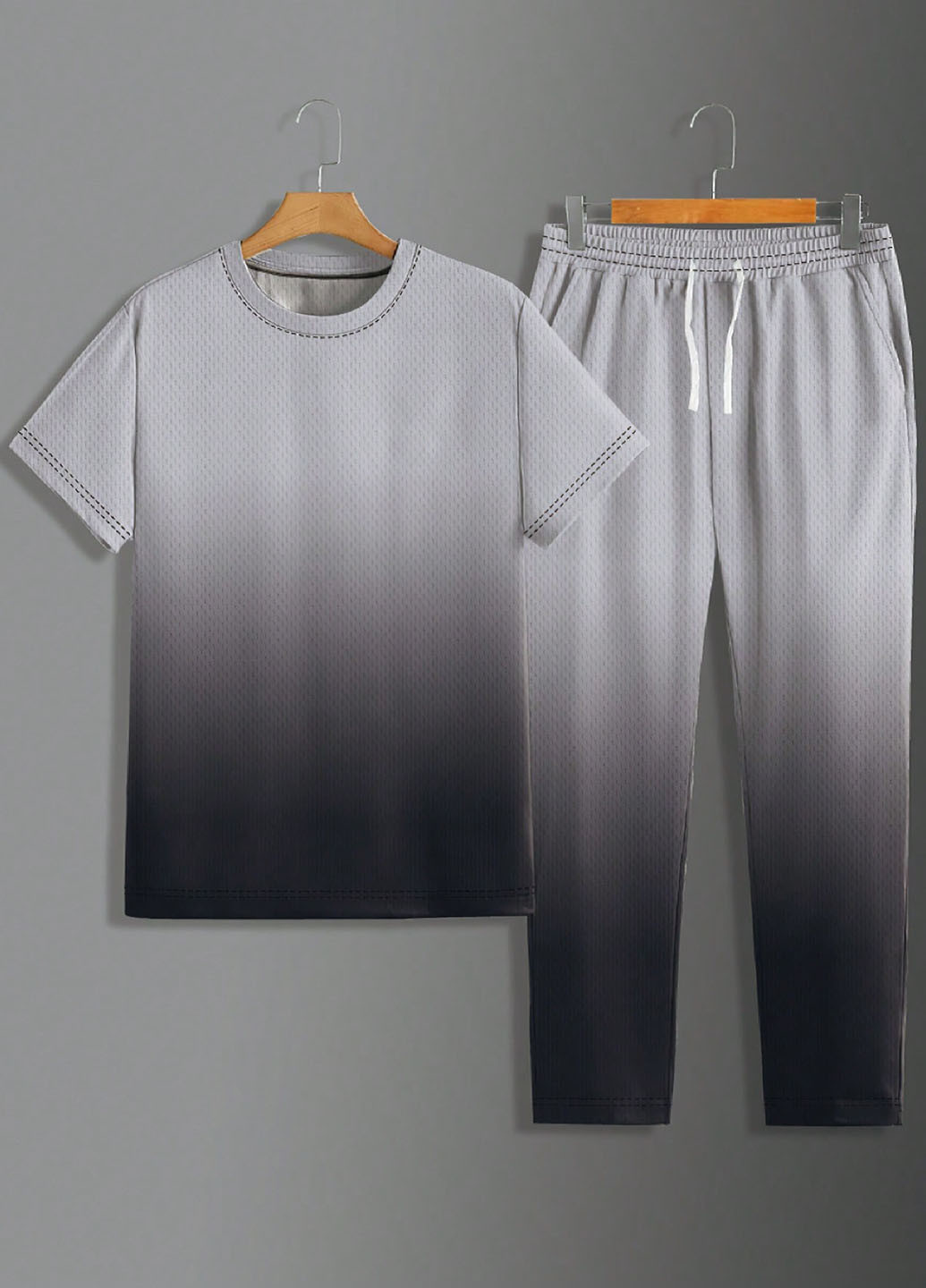 Серый летний комплект (футболка, брюки) SHEIN