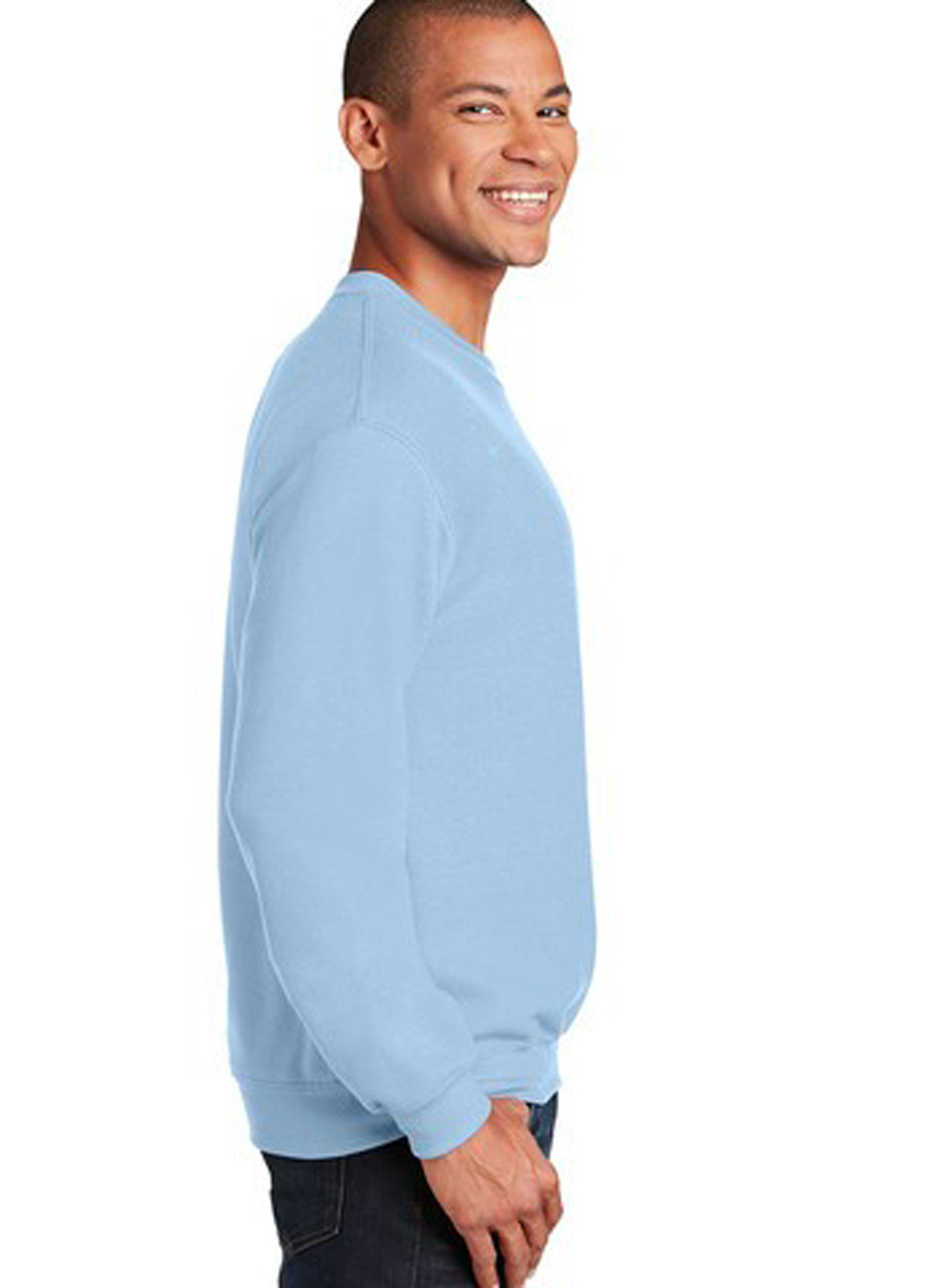 Голубой свитшот Gildan однотонный без декора (361960159)