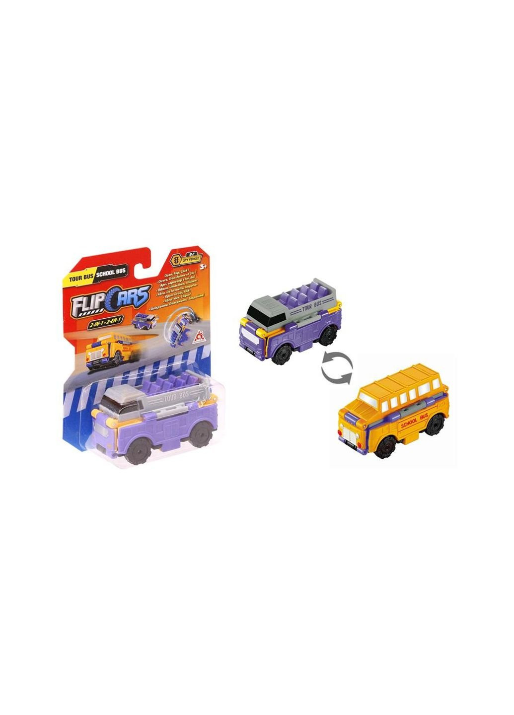 Машина Flip Cars 2 в 1 Туристичний та Шкільний автобус (EU463875-10) No Brand (254071912)