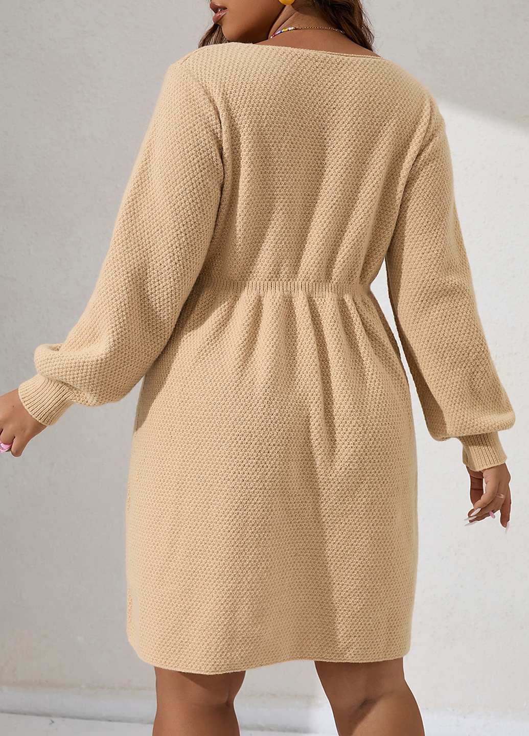 Бежева кежуал сукня сукня светр SHEIN однотонна