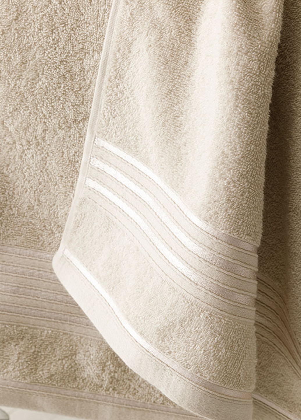 English Home полотенце romantic stripe (2 шт.) 50х85 см, 70х150 см однотонный серый производство - Турция