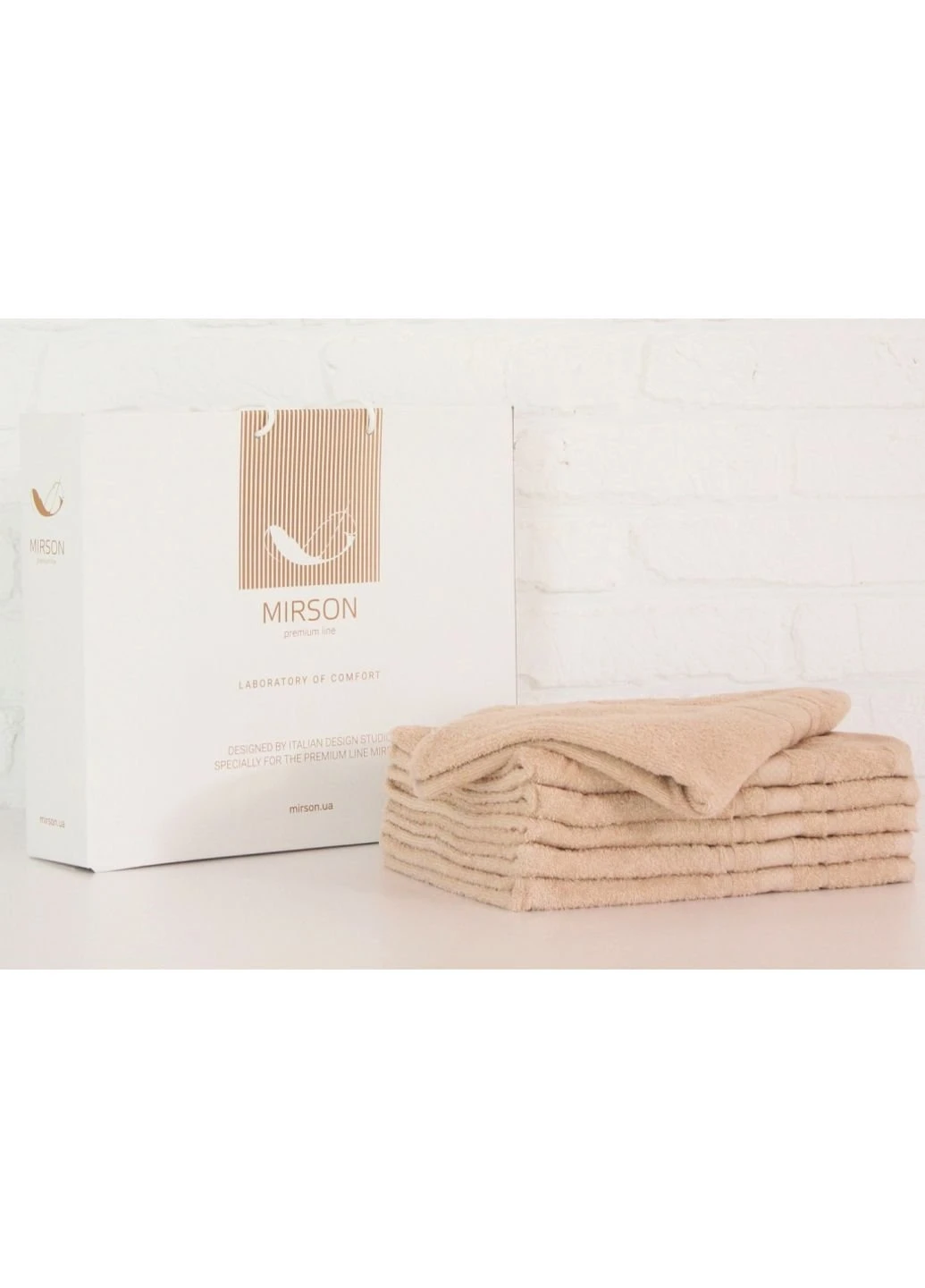 Полотенце MirSon набор банных №5084 Elite SoftNess Beige 50х90 6 шт (2200003524086) No Brand бежевый