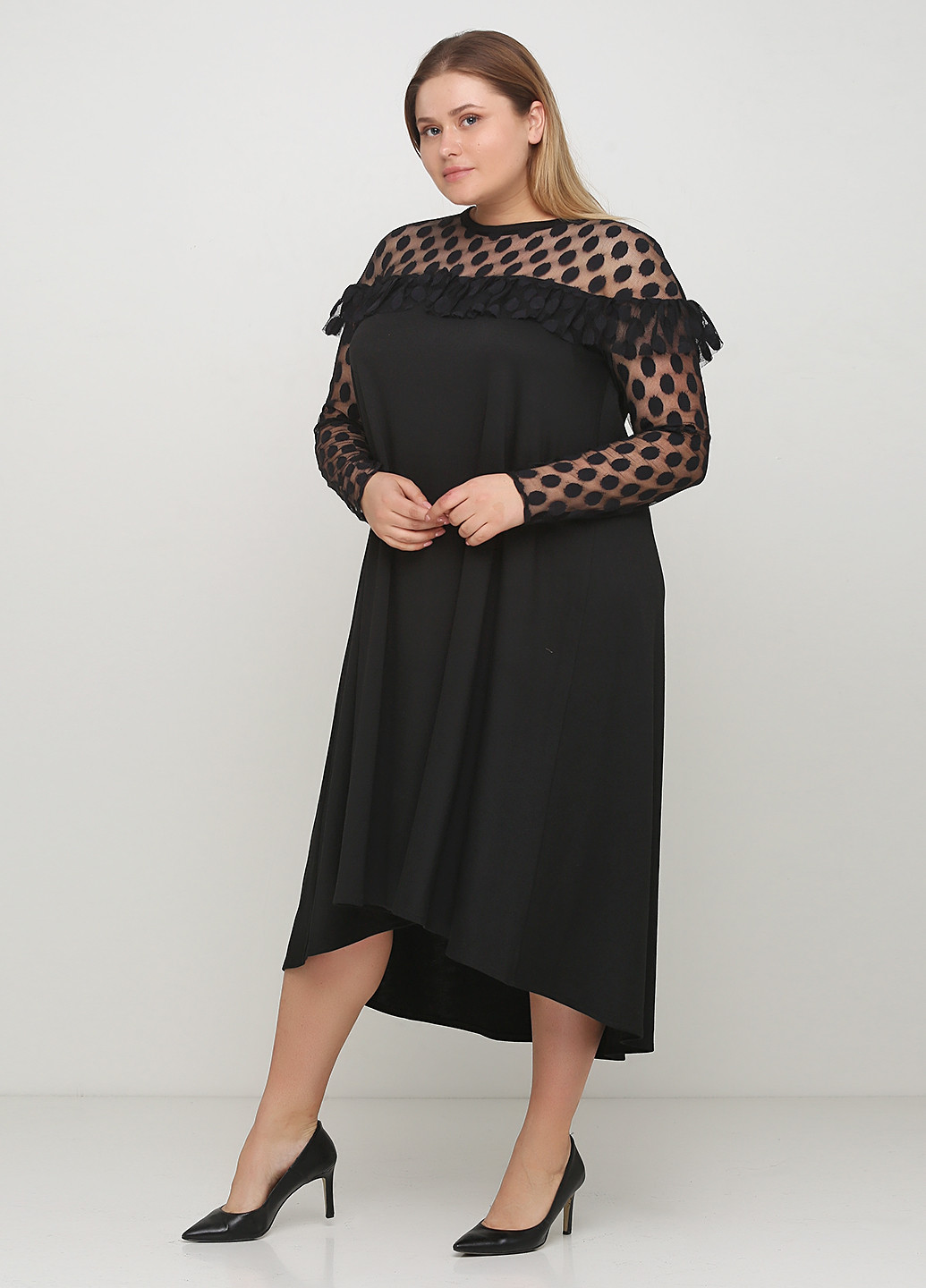 Черное кэжуал платье Luyza однотонное