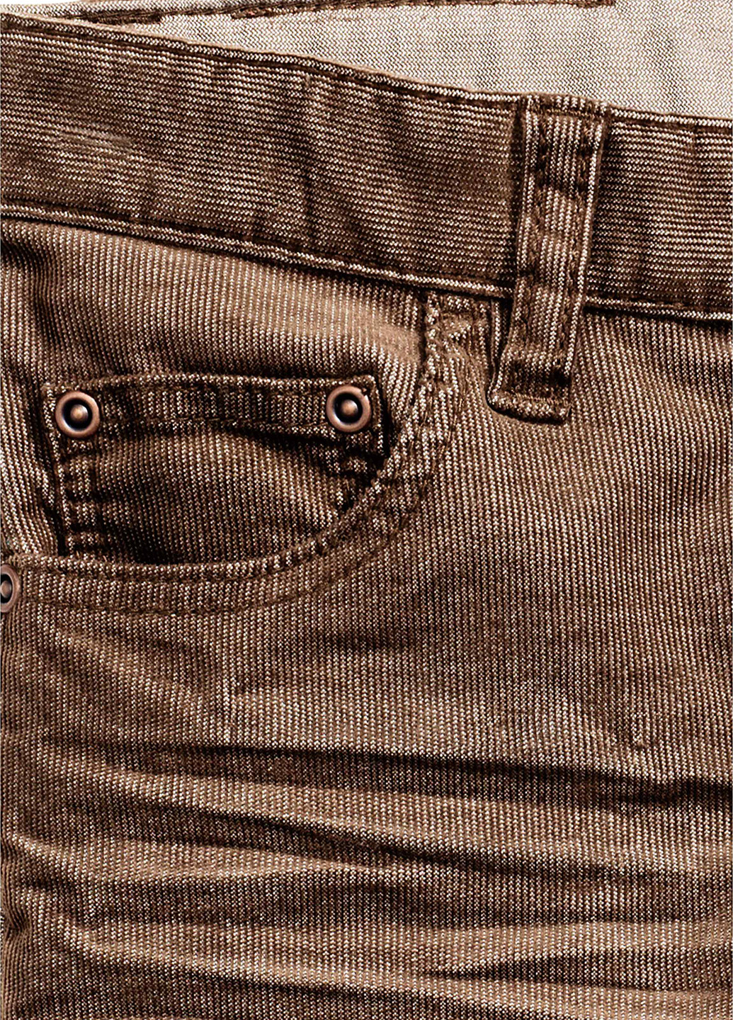 Коричневые демисезонные зауженные джинсы H&M
