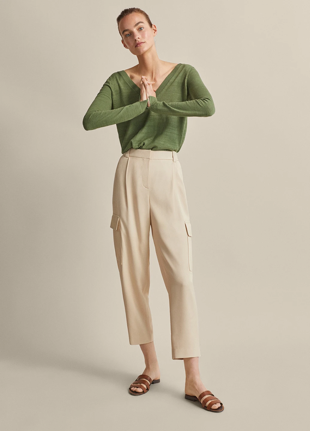 Зелений демісезонний пуловер пуловер Massimo Dutti