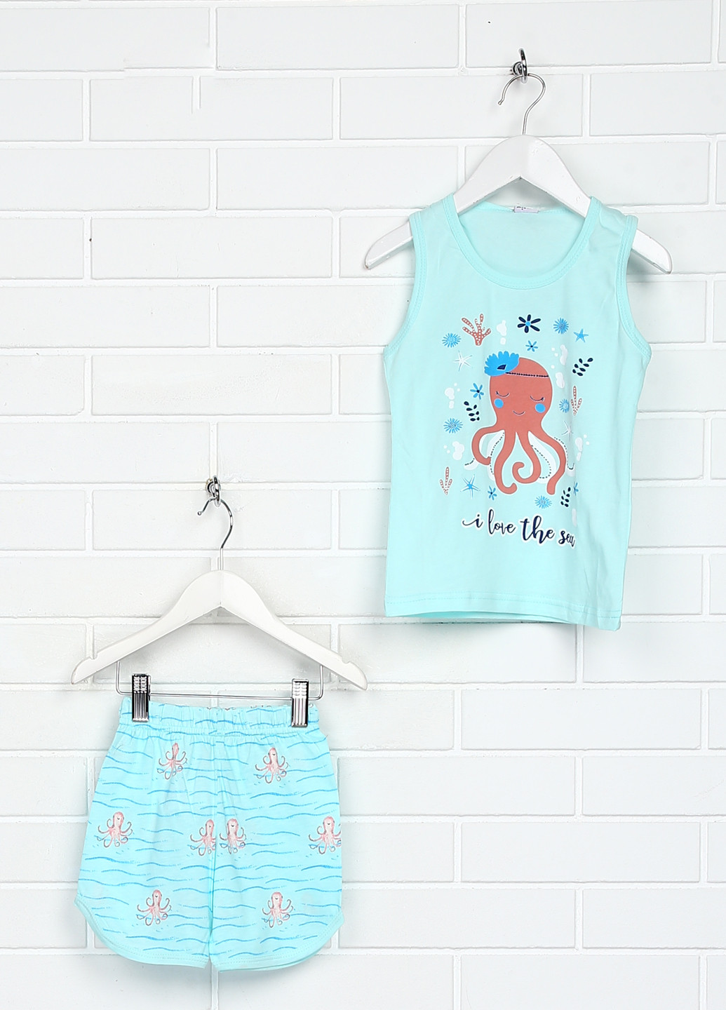 Мятная всесезон пижама (майка, шорты) майка + шорты Vitmo baby