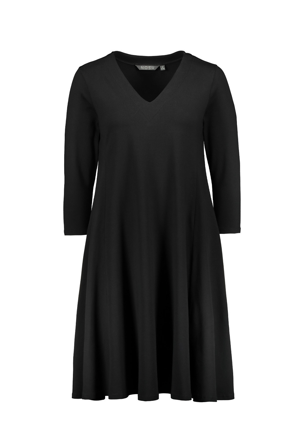 Черное кэжуал платье клеш NOSH однотонное