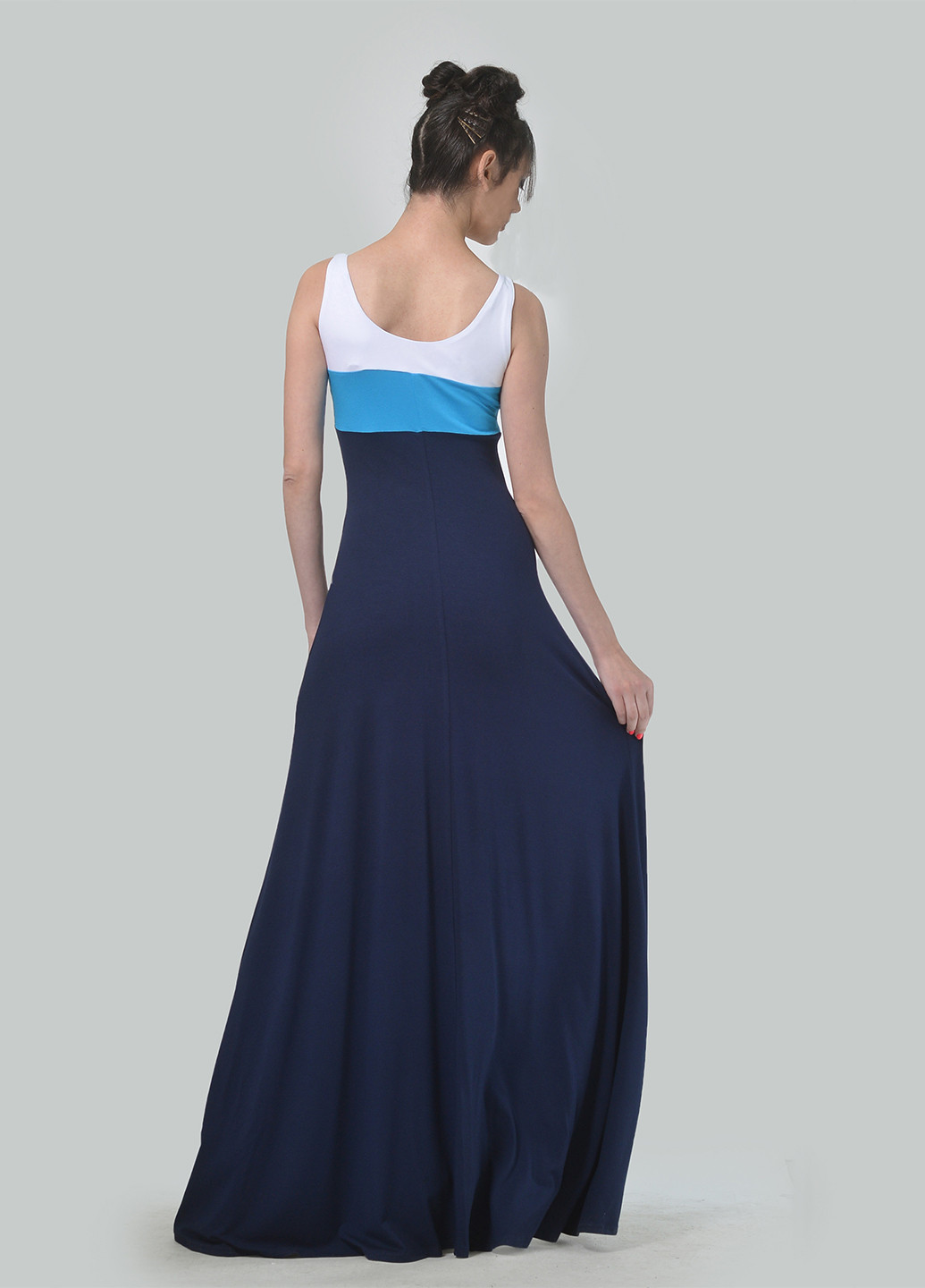 Темно-синее кэжуал платье в стиле ампир Agata Webers однотонное