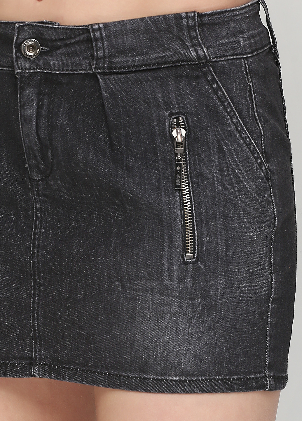 Черная джинсовая однотонная юбка Liu Jo мини