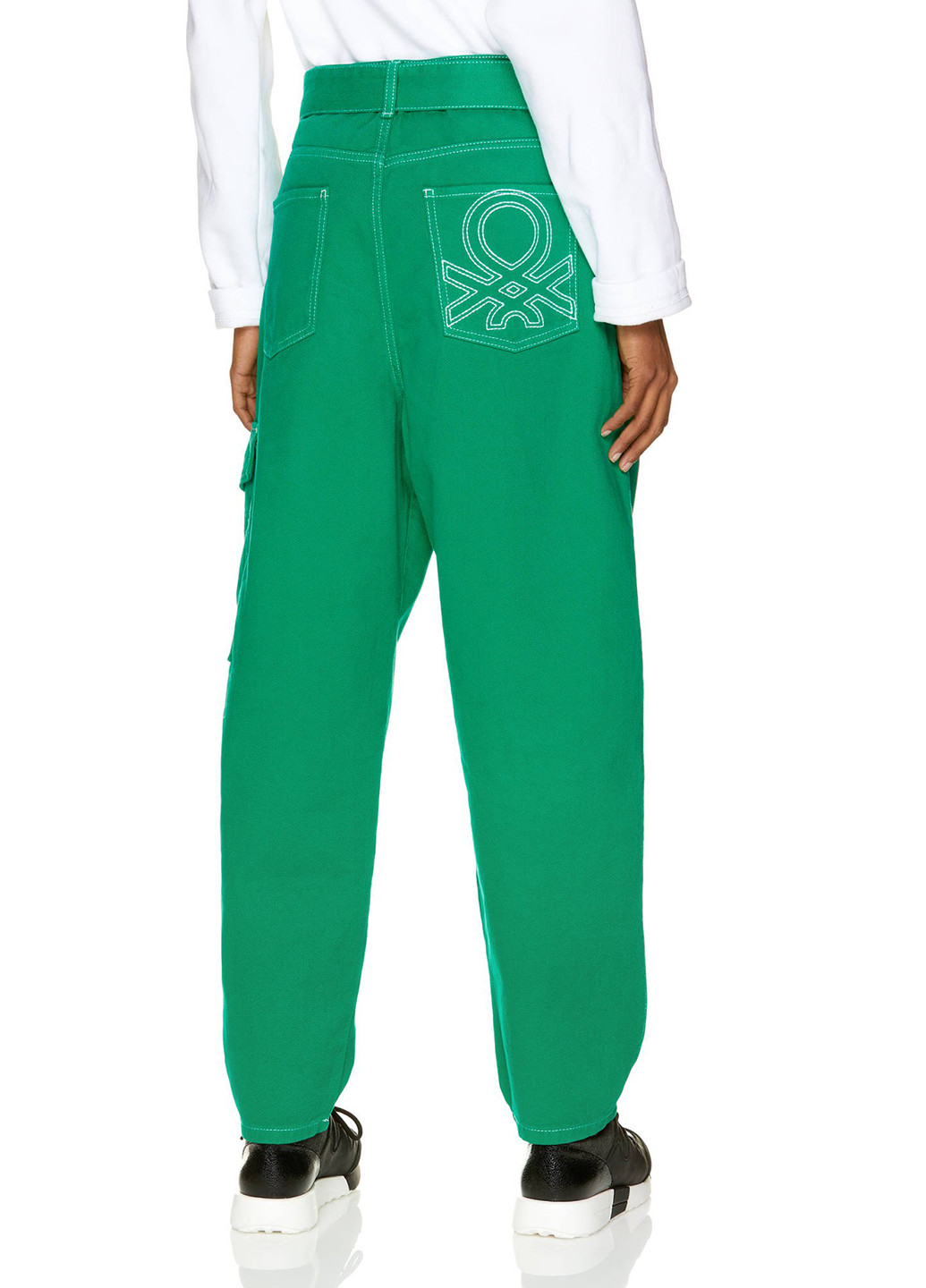 Зеленые кэжуал демисезонные карго брюки United Colors of Benetton