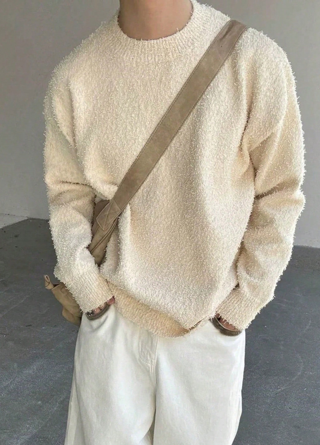 Кремовый зимний джемпер джемпер SHEIN