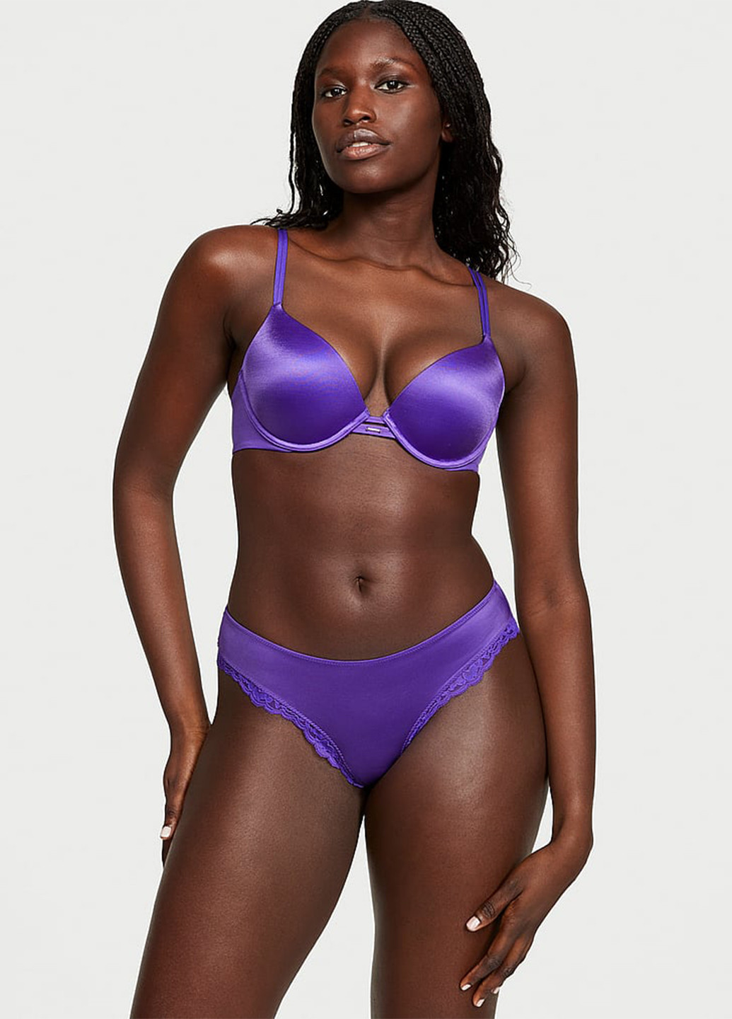 Фиолетовый бюстгальтер Victoria's Secret с косточками полиамид
