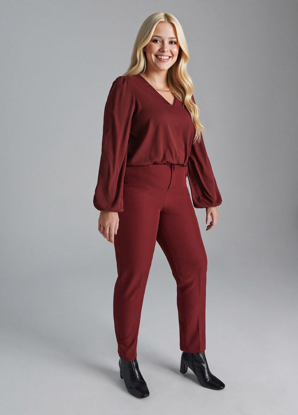 Бордовая блуза Sinsay