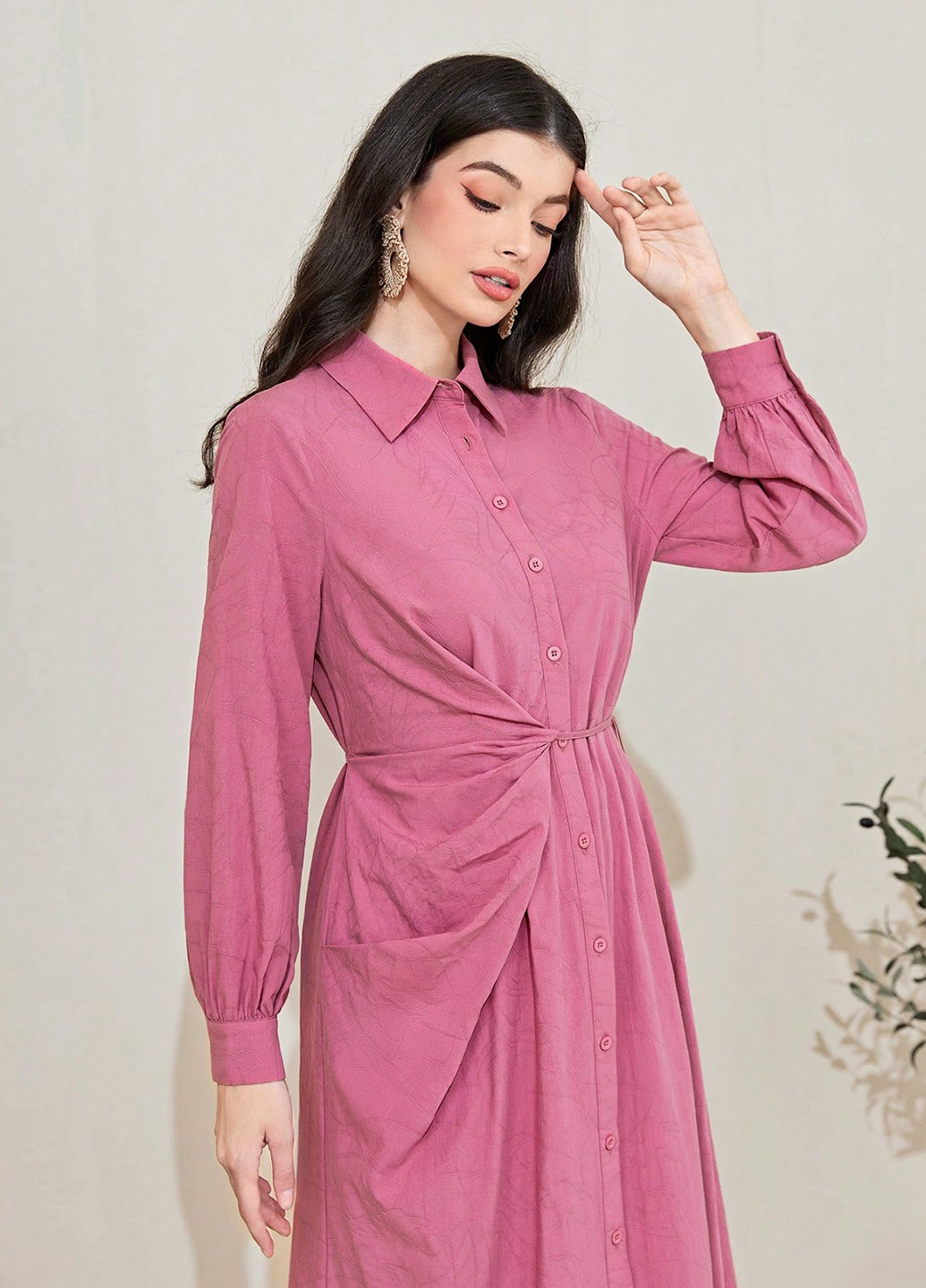 Рожева кежуал сукня сукня-сорочка SHEIN з малюнком