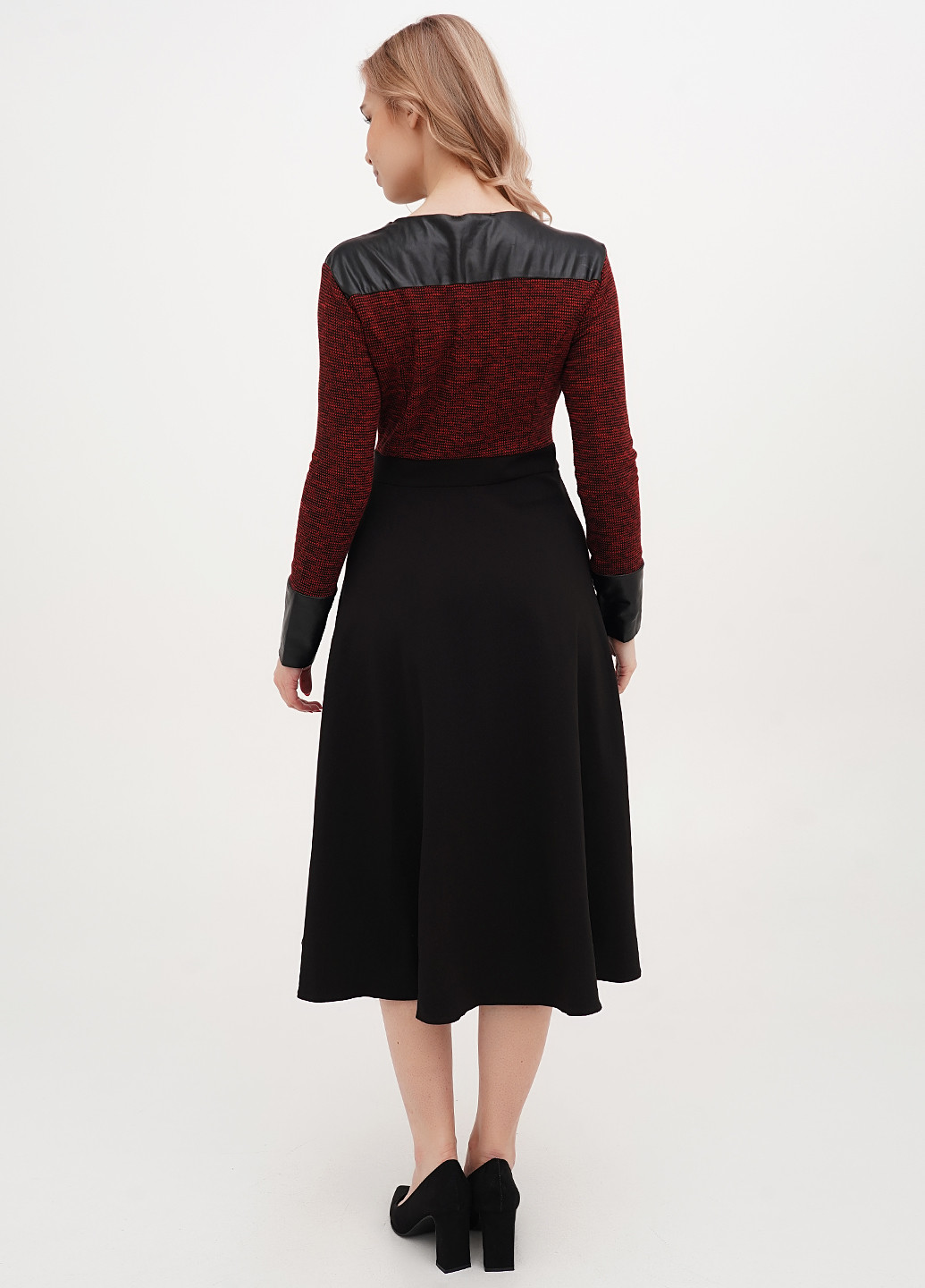 Червона кежуал сукня кльош Imperial колор блок