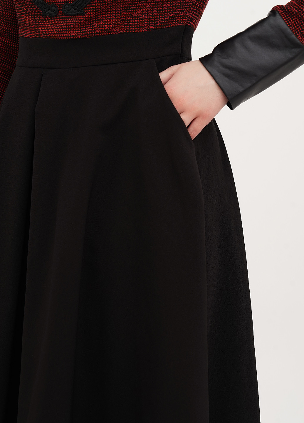 Червона кежуал сукня кльош Imperial колор блок