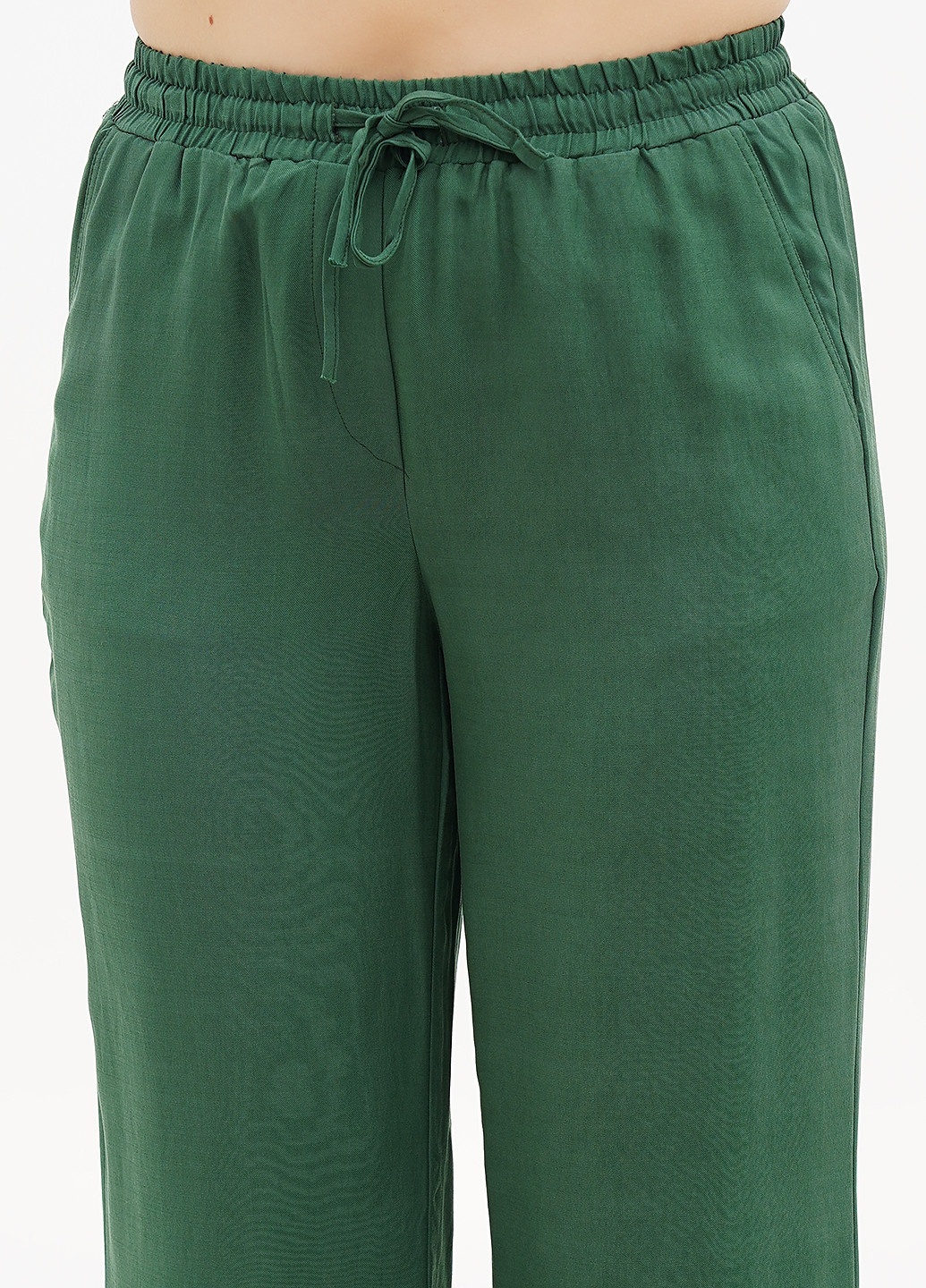 Темно-зеленые кэжуал летние прямые брюки Tom Tailor