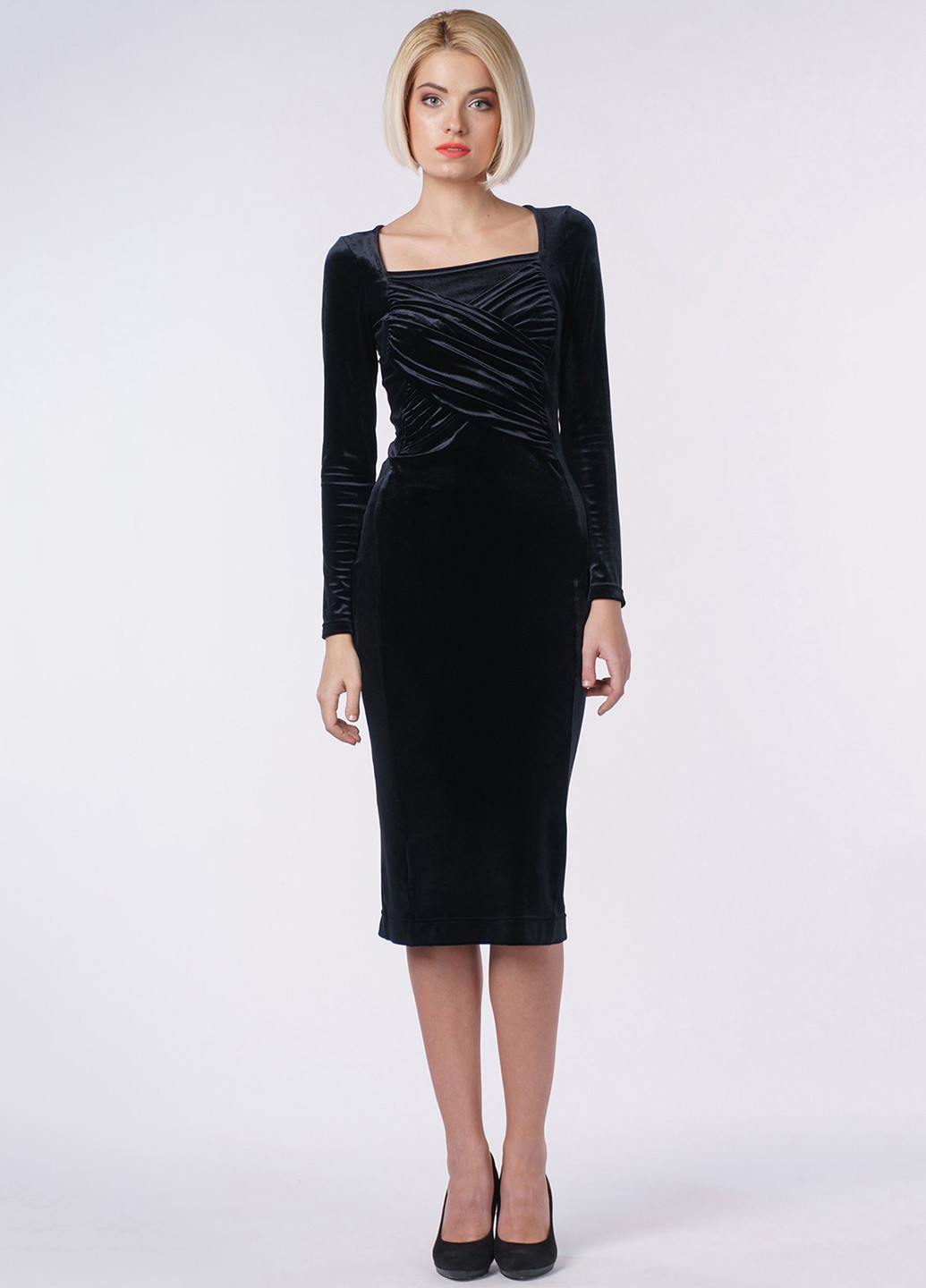Черное кэжуал платье футляр Evercode однотонное
