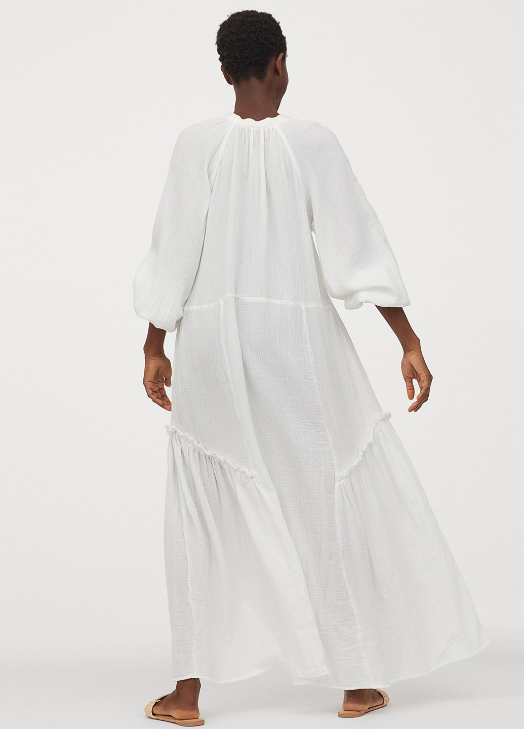 Білий кежуал сукня а-силует H&M однотонна