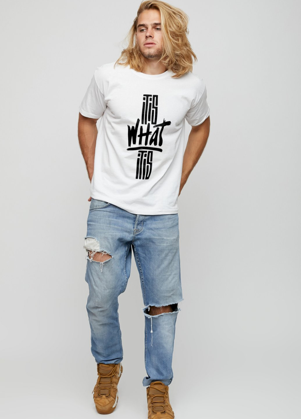 Белая футболка мужская basic /air print/ YAPPI