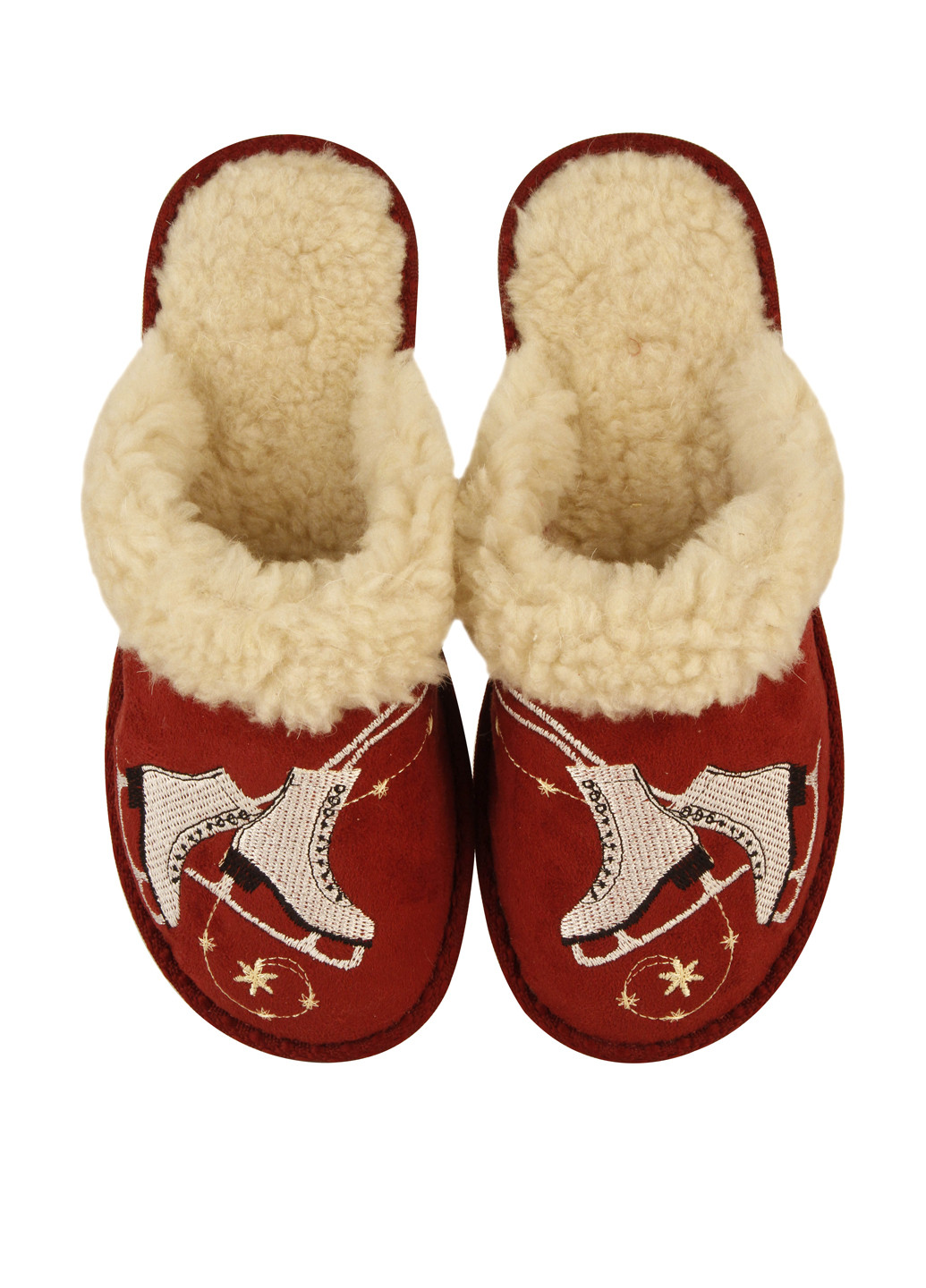 Бордовые тапочки Белста с вышивкой