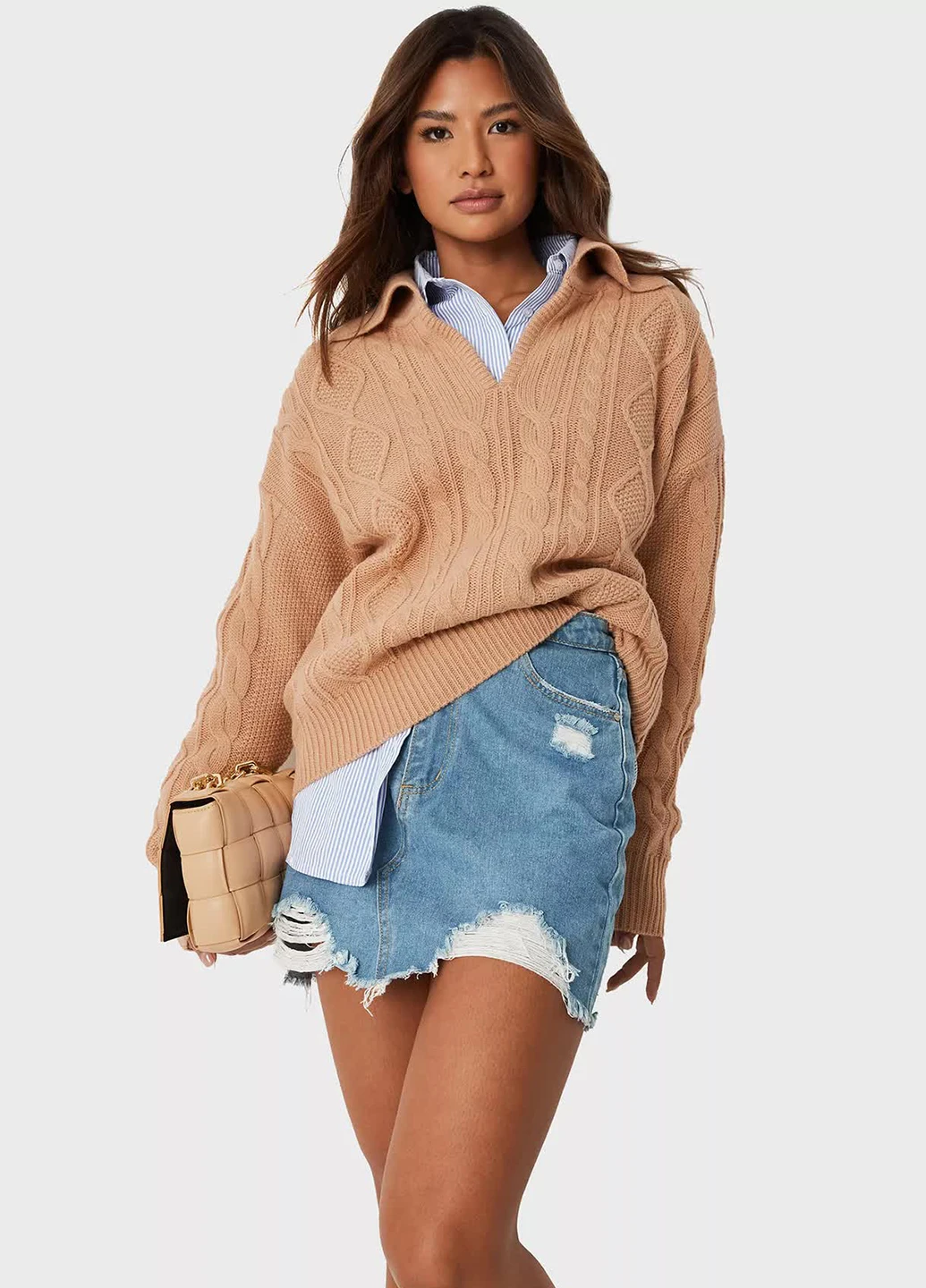 Голубая кэжуал однотонная юбка Missguided