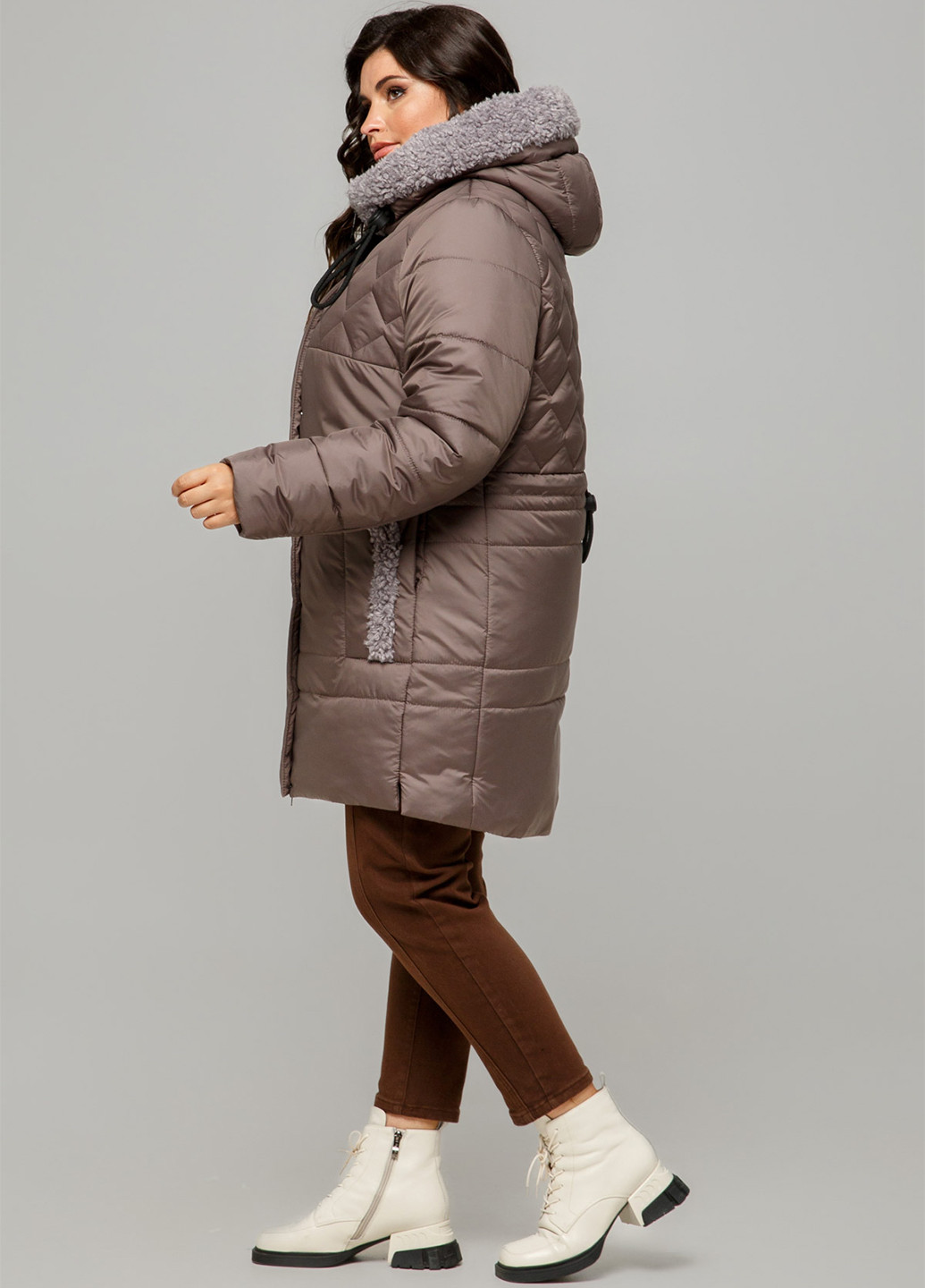Серо-коричневая зимняя куртка A'll Posa