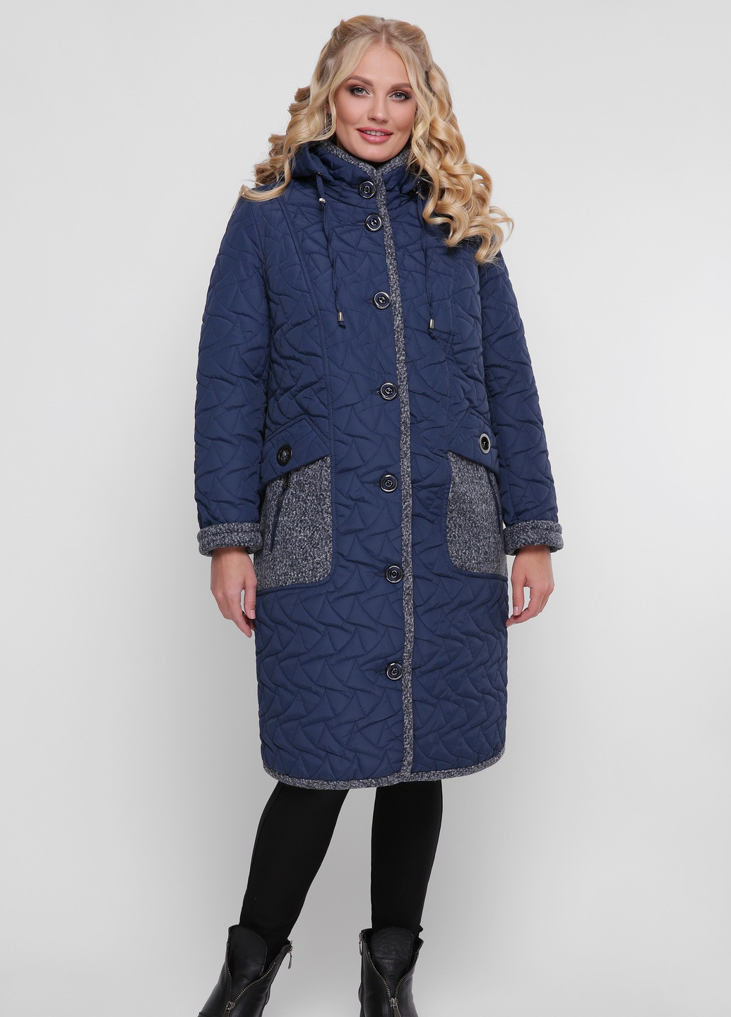Синяя зимняя удлиненная куртка джулиана Welltre