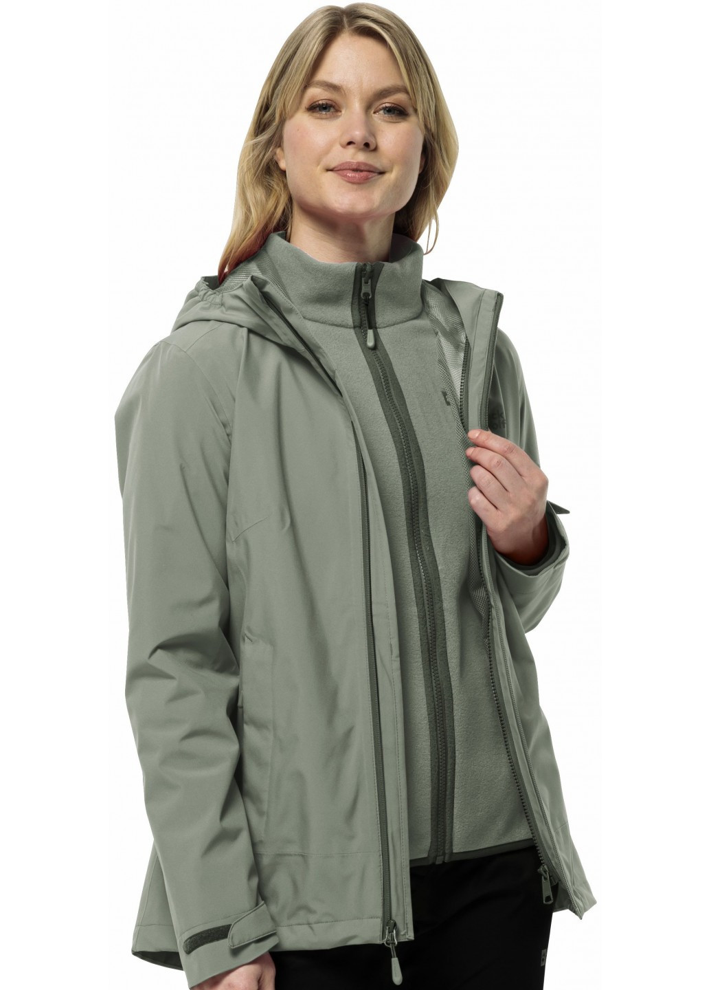 Серо-зеленая демисезонная куртка Jack Wolfskin 1115621_4137