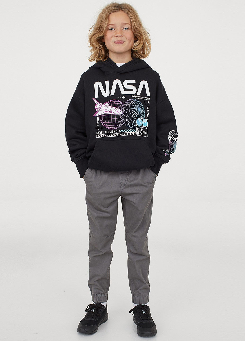 Серые кэжуал демисезонные джоггеры брюки H&M