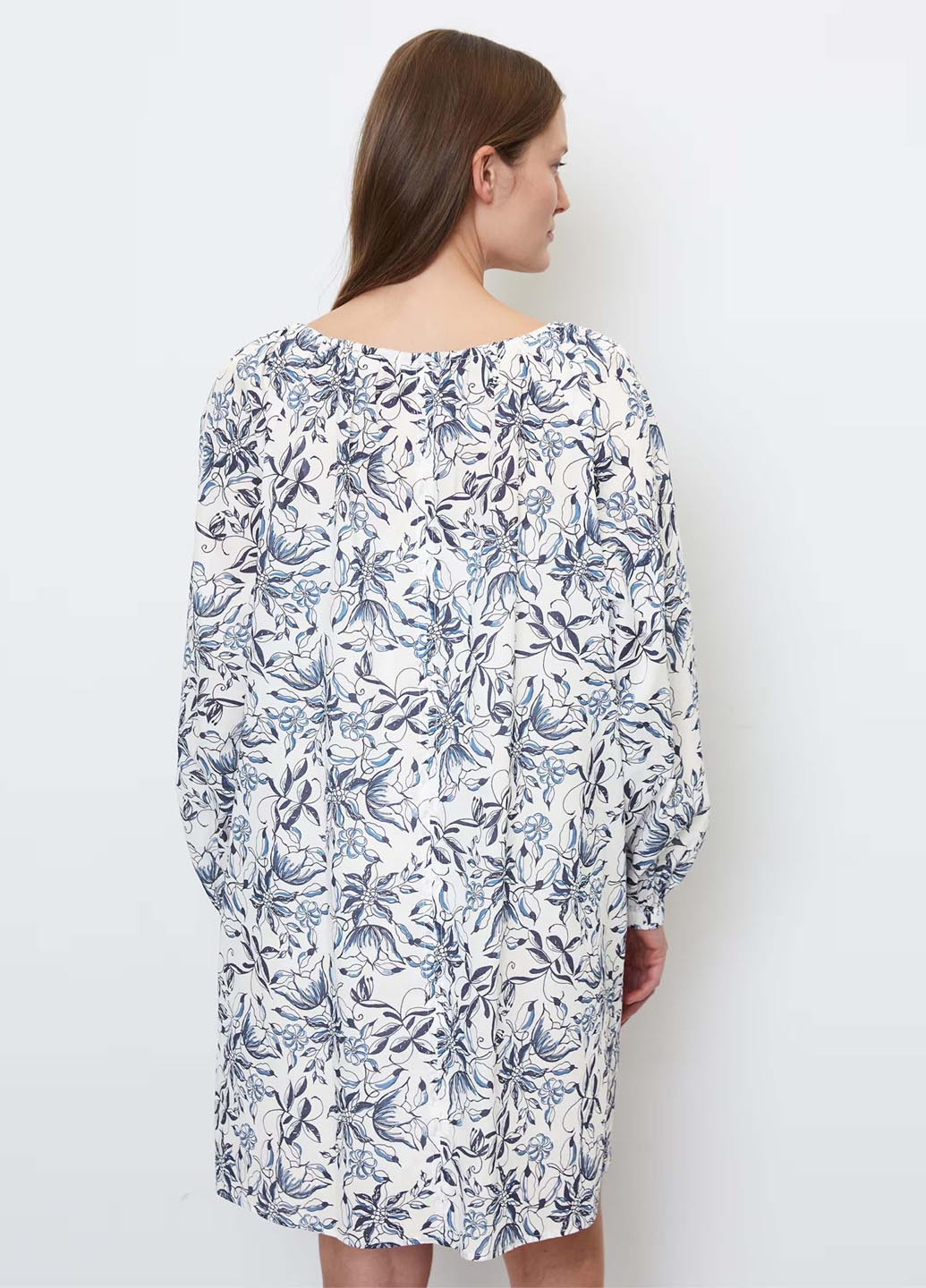 Молочное кэжуал платье а-силуэт Marc O'Polo с цветочным принтом